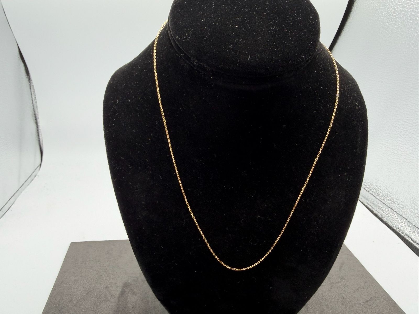 1.39g Vintage Sterling Silver 925 Cable Gold Tone Chain Necklace 18 in