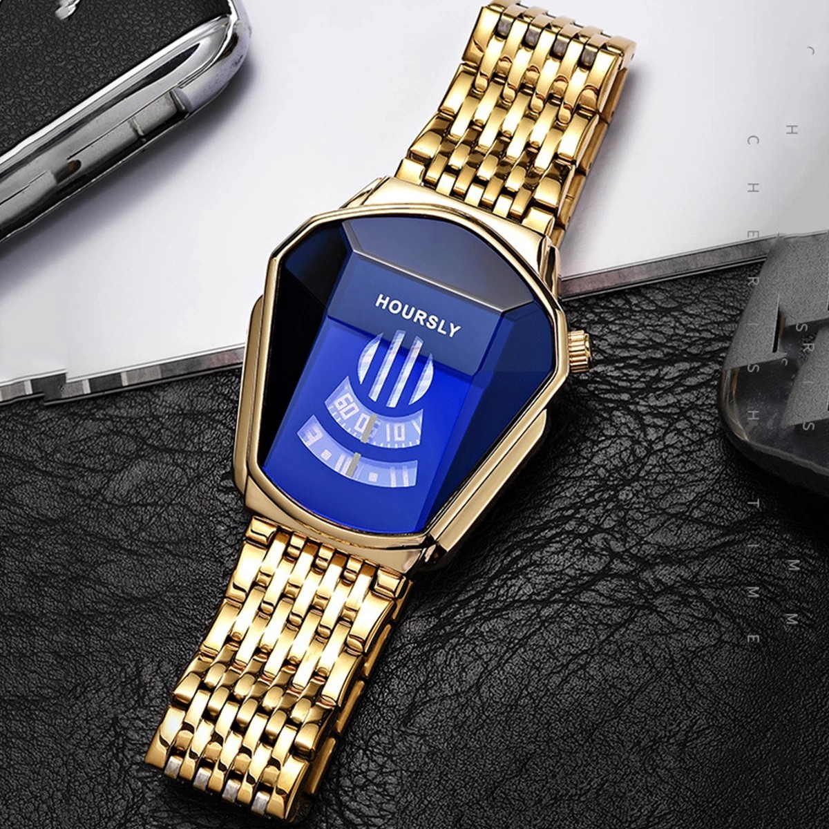 Men’s New Trend Motorcycle Personality Waterproof Quartz Watch