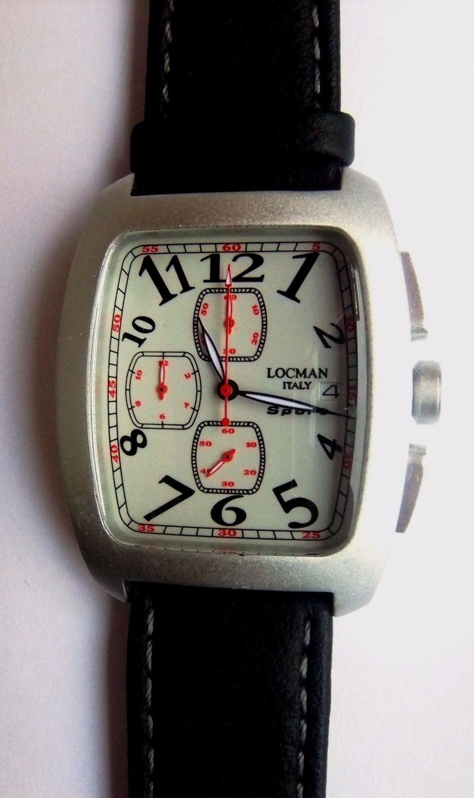 LOCMAN SPORT SILVER-GRAY CHRONOGRAPH WATCH Model 487, NEW