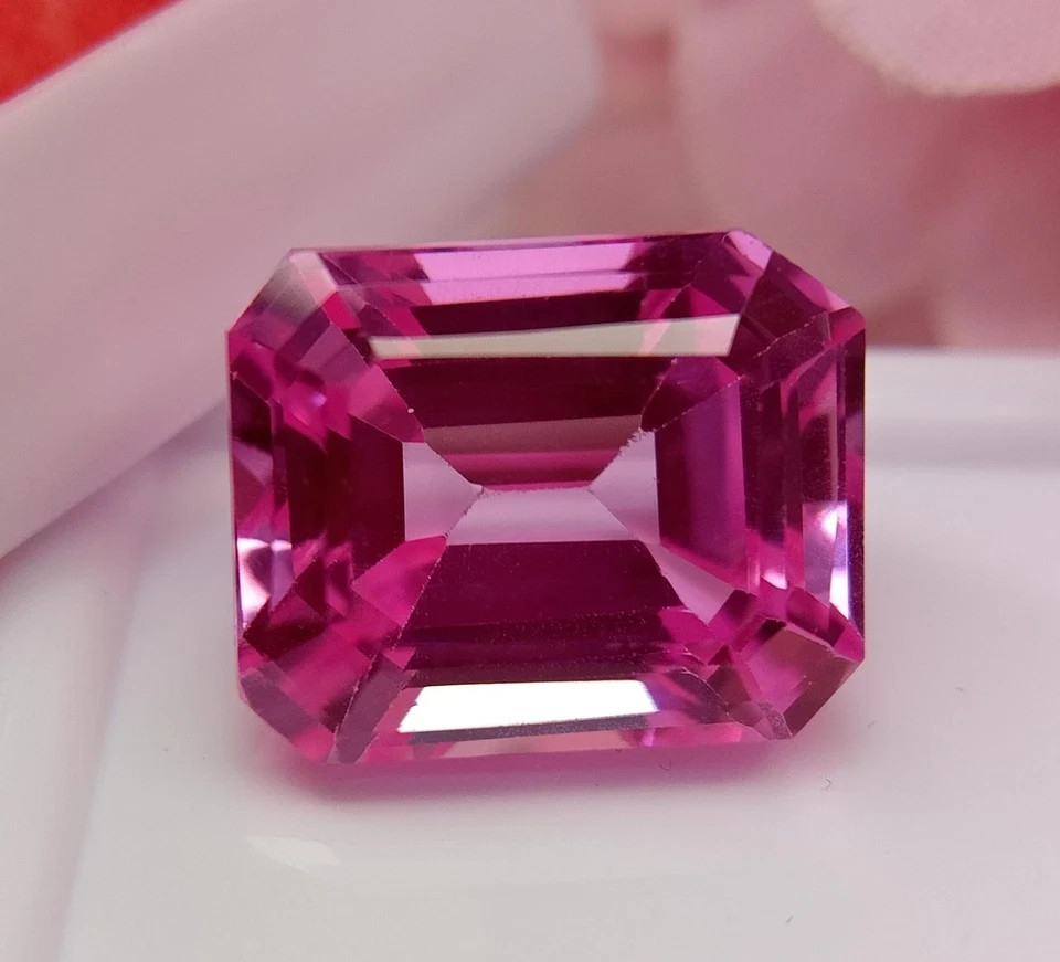 Natural 9.70 Ct Certified Flawless Pink Sapphire Emerald Cut Loose Gemstone