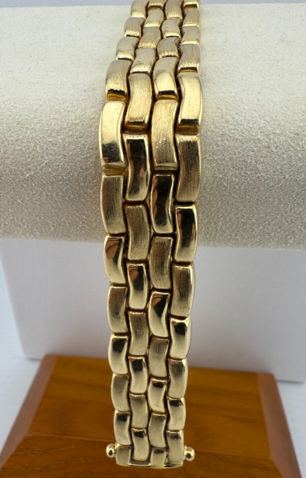 18k Solid Gold Cobra Link Bracelet 6.5/8″L x 15mm by Orobase SAVE 6,050 #2150