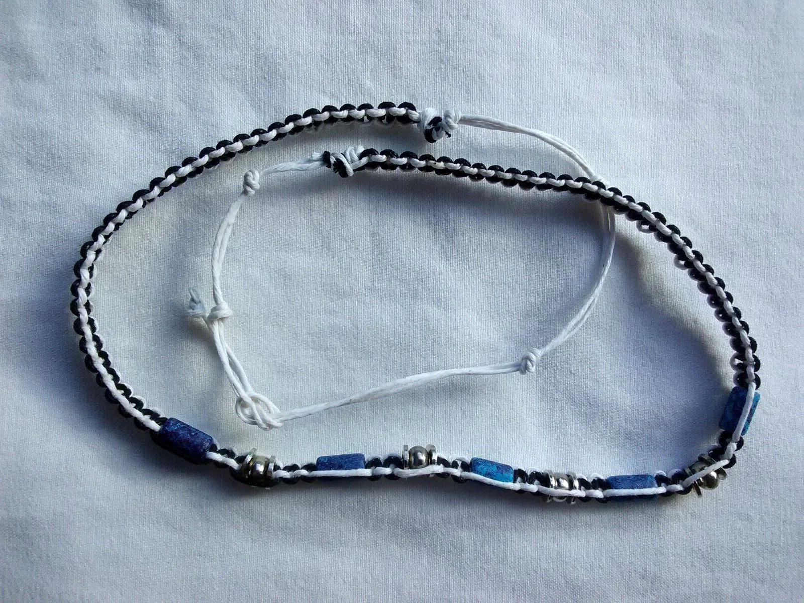 SURFER Boho HEMP NECKLACE 27″ Adj Unisex Macrame Boho Hippie US Seller New