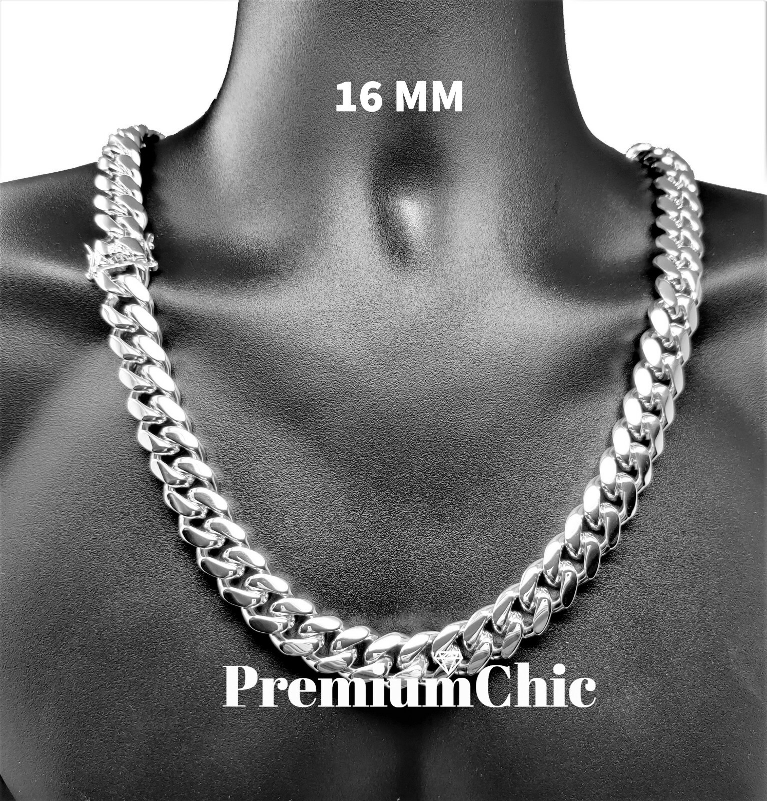 COMBO SET Miami Cuban Necklace & Bracelet Solid Stainless Steel Hip Hop Jewelry