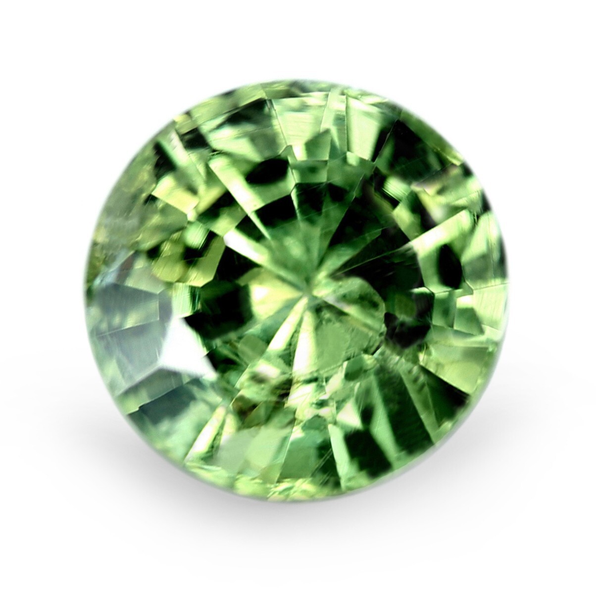 Certified Natural 1.03ct Green Sapphire SI Clarity Madagascar 5.43×5.41mm Round
