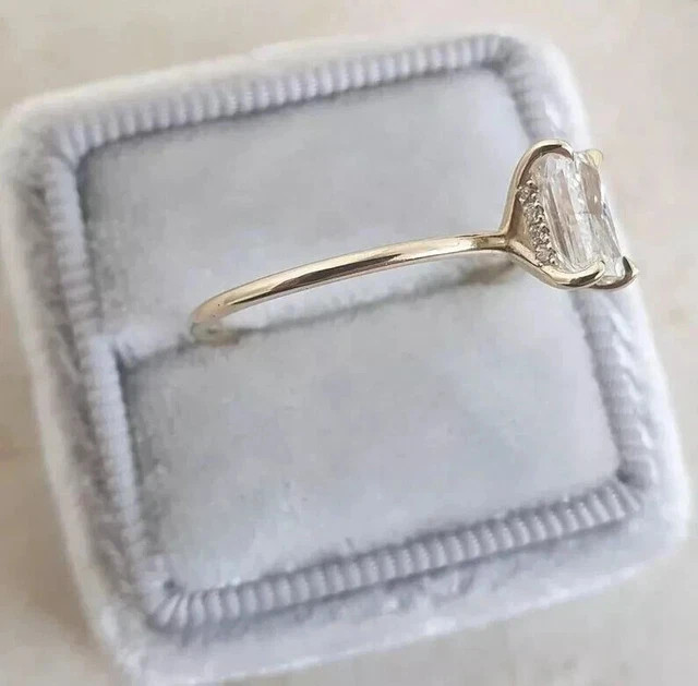 1.50CT Radinat Cut Lab Created Diamond Women’s Band Ring 14K Yellow Gold Plated