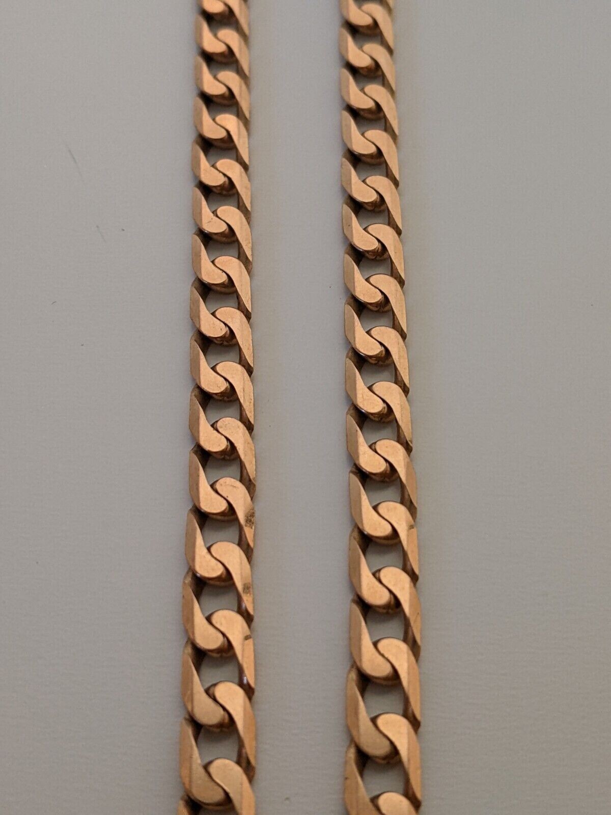 9ct Solid Gold Flat Curb Link Chain / Necklace – 51.5cm / 20.25” Length ~36g