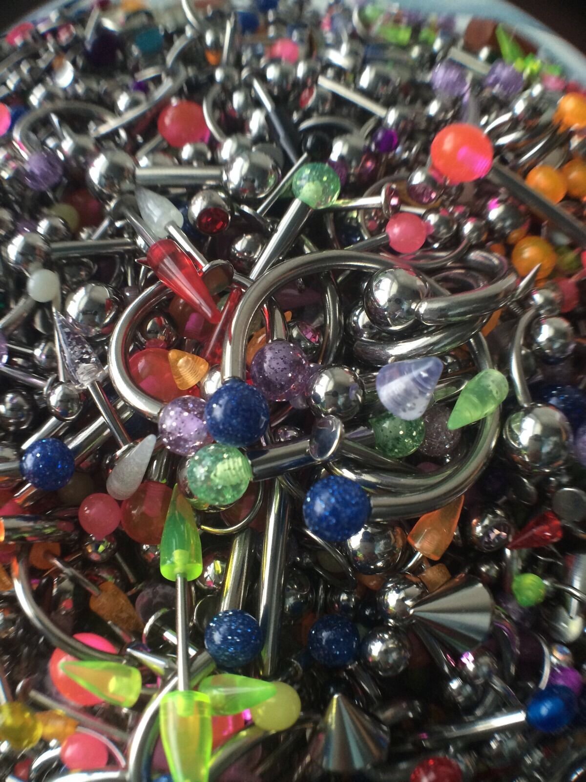 Wholesale 100+ Body Jewelry Tongue Belly Lip Eyebrow Barbell Rings Stud Piercing