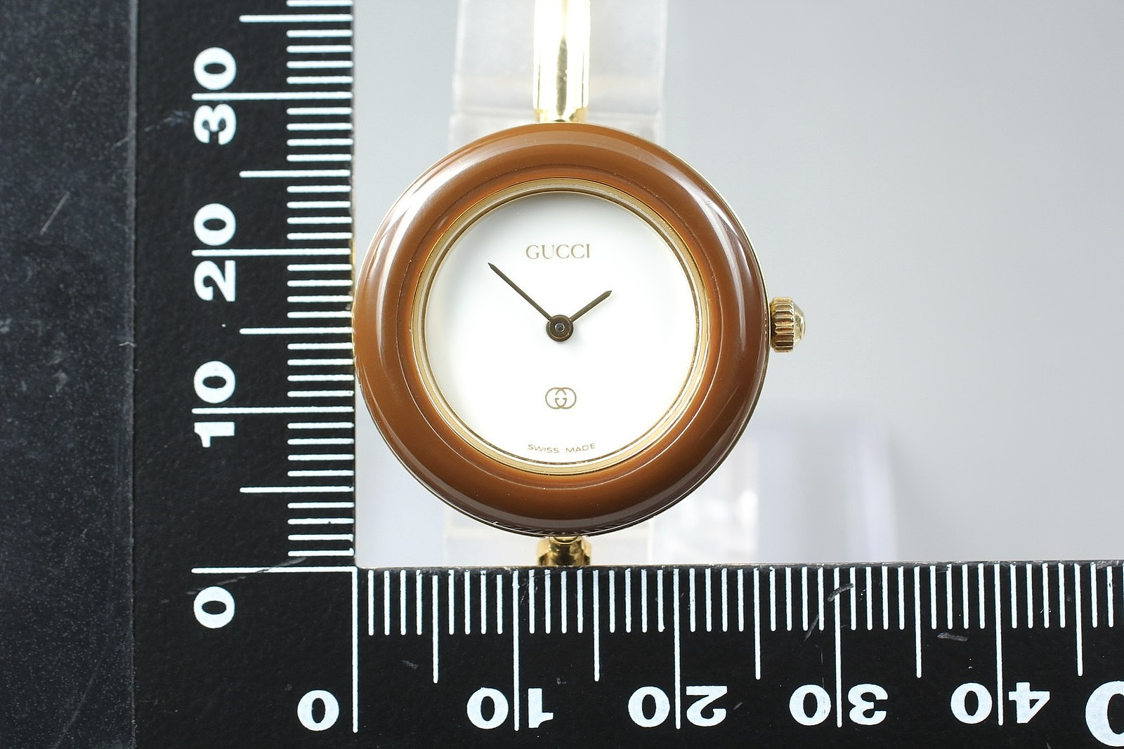 [Exc+5] Vintage GUCCI Change Bezel 1100-L 26mm Brown Gold Quartz Women’s Watch