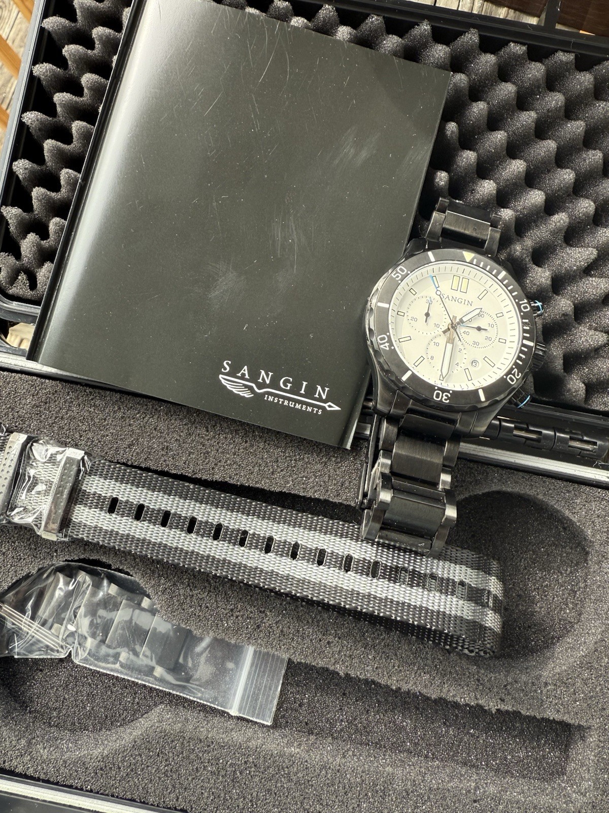 RARE – Sangin Instruments CHRONOGRAPH PROFESSIONAL WHITE DIAL DLC