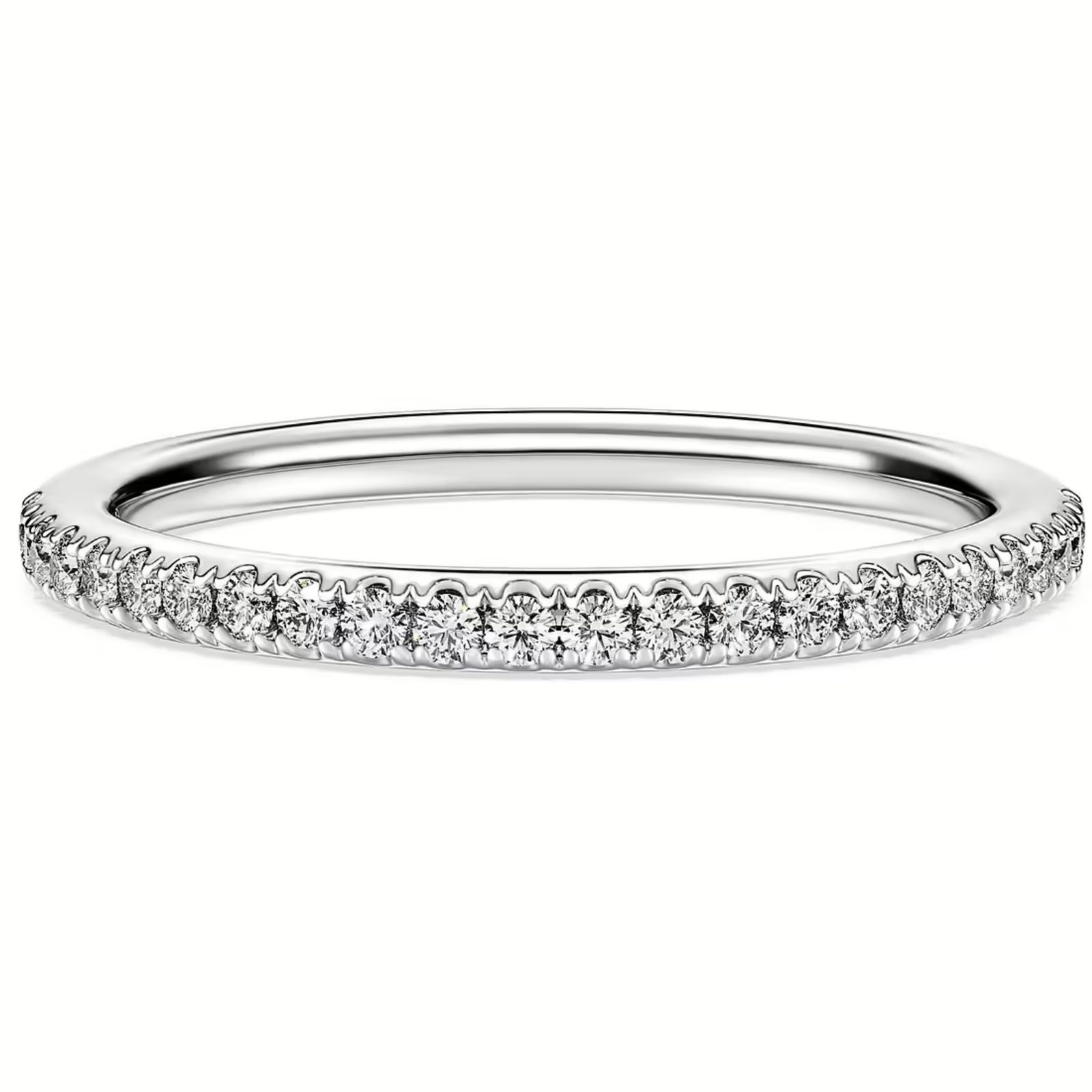 Swarovski Created Diamonds Eternity Ring Round 0.2 Carats Size 52 5696895