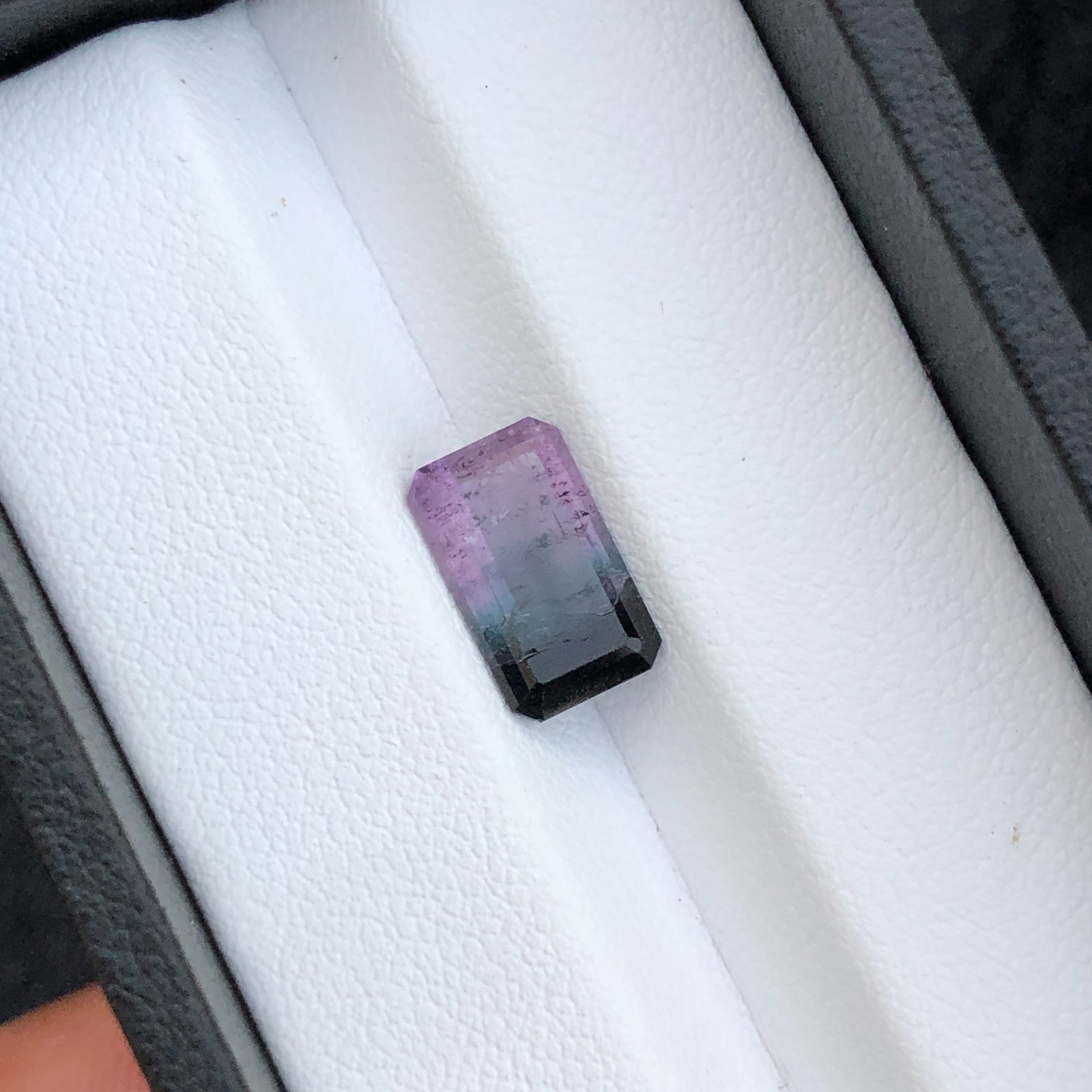 2.95 Carat Natural Loose Tri Tourmaline Emerald Cut Gemstone | Unheated
