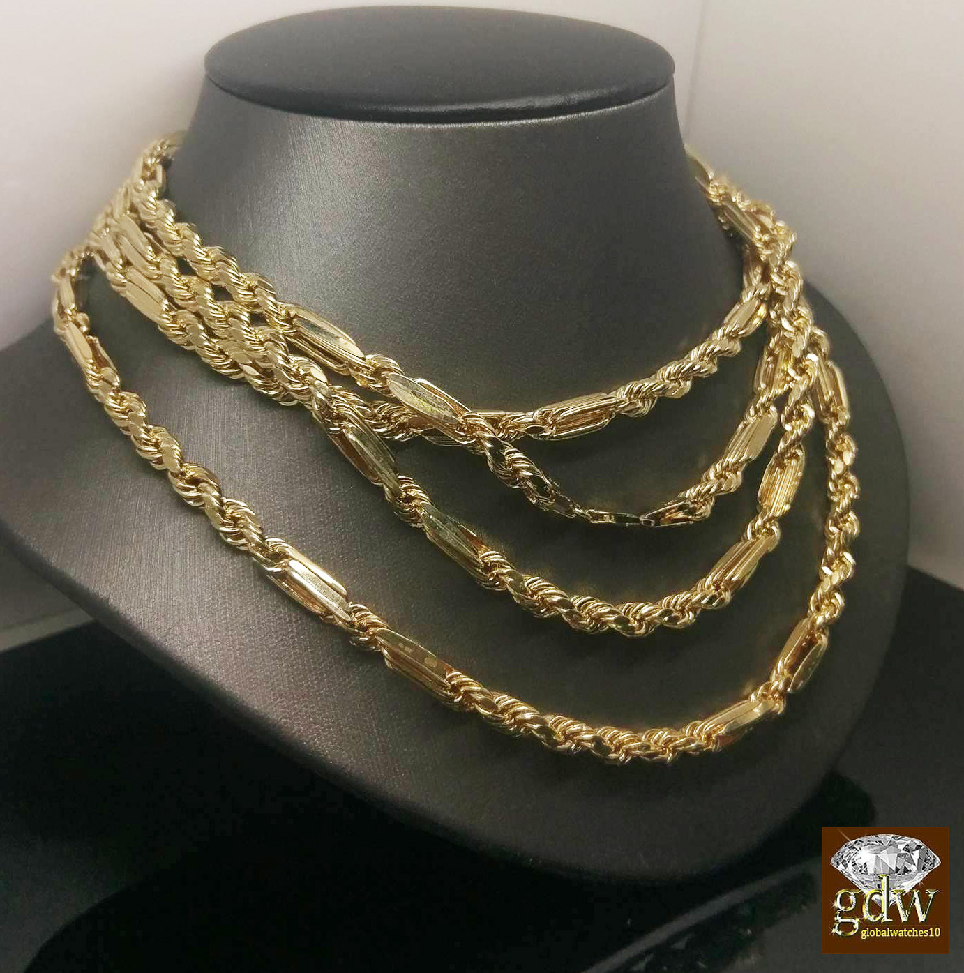 Real 10k Yellow Gold Milano Rope Chain Necklace 6mm 22″ 24″ 26″ 28″ 30″
