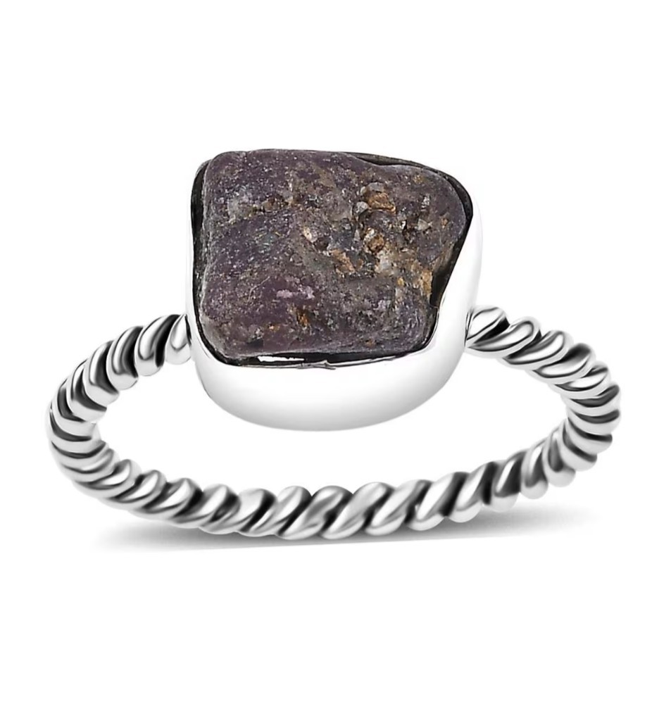 Rough Cut Moroccan Ruby 3.85 ctw Twisted Wire Shank Ring in Sterling Silver Sz8