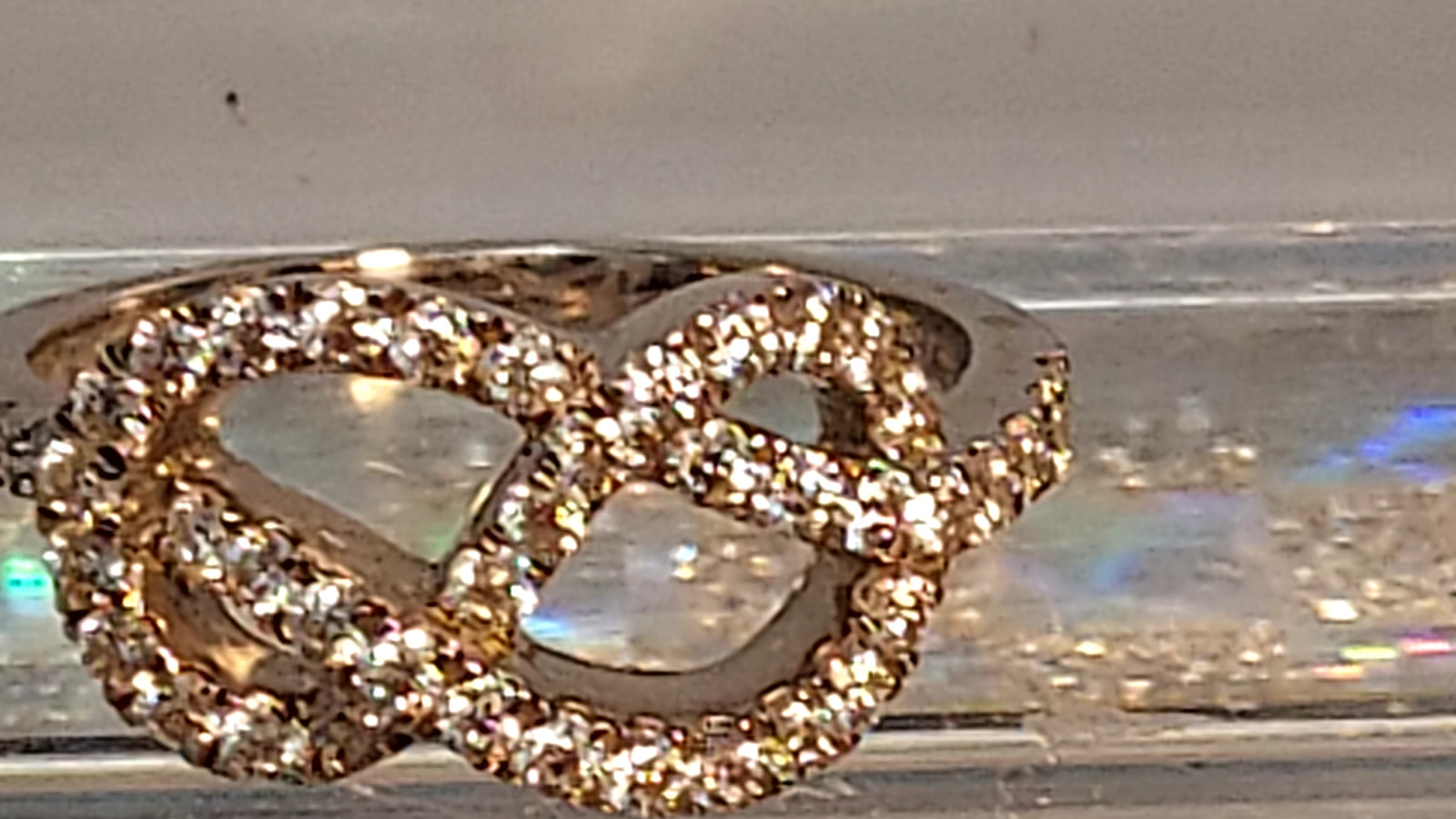 Signed SIL~**MOISSANITE BRAID BAND RING**~Sterling Silver~925~SIZE 5 1/2~3 Grams