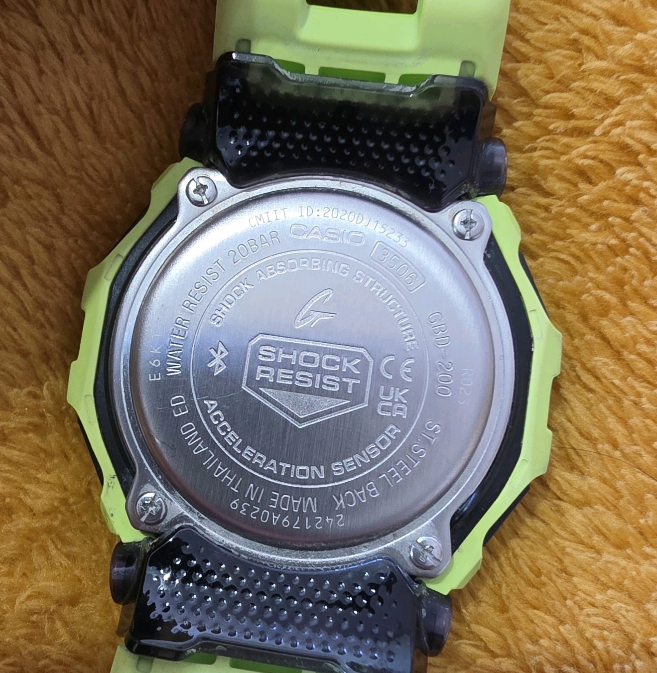 Casio Watch GBD-200-9ER G-Squad Lime Green Bluetooth Lime Green, Neon