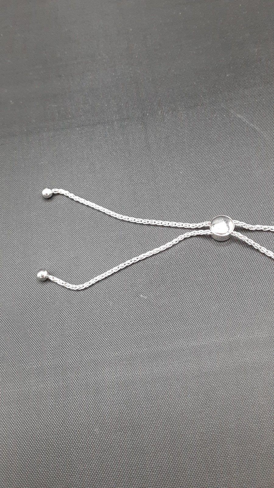 Lab Created White Sapphire Heart Shaped Bolo Bracelet Sterling Silver 7.0-9.0 In