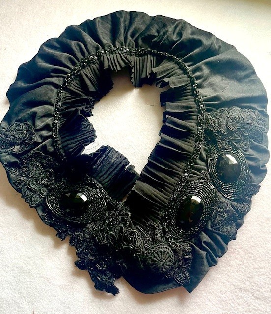 Nita Angeletti OOAK Art To Wear BLACK MAGIC COLLAR Statement Necklace