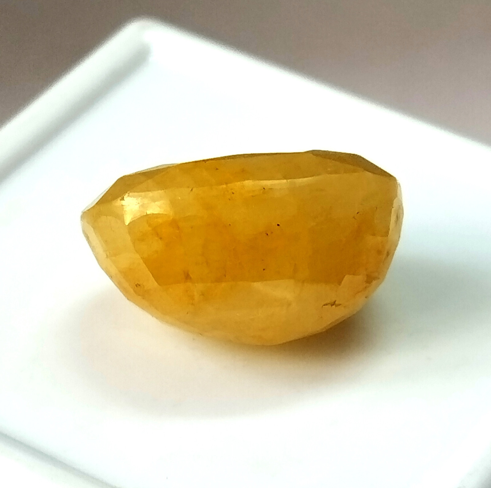 Burmese Yellow Sapphire 22.50 Carat 17.4X12.5 mm Oval Natural Faceted Gemstone