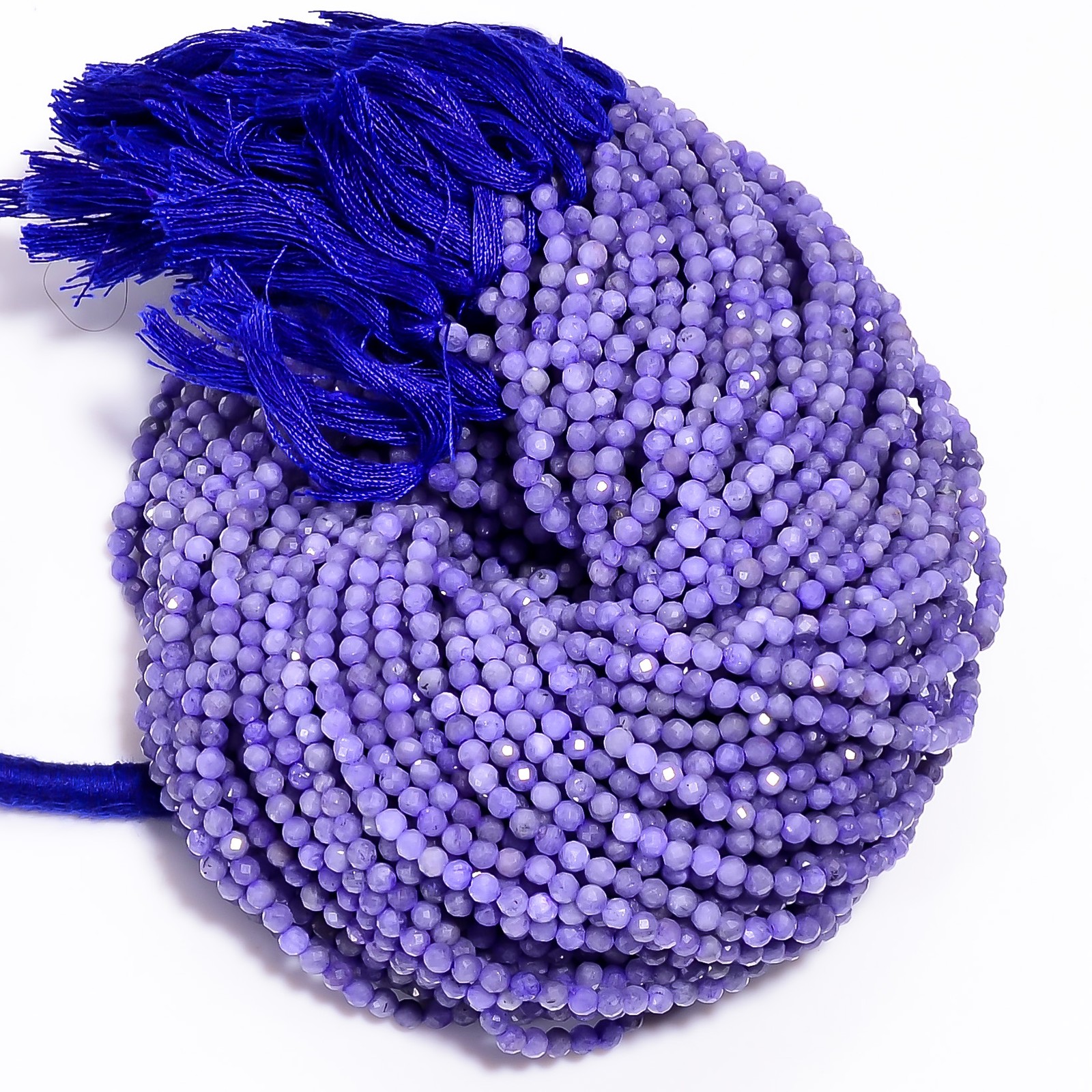 Natural Tanzanite Gemstone Round Shape Faceted Beads 3X3 mm Strand 12.5″ UGB-672