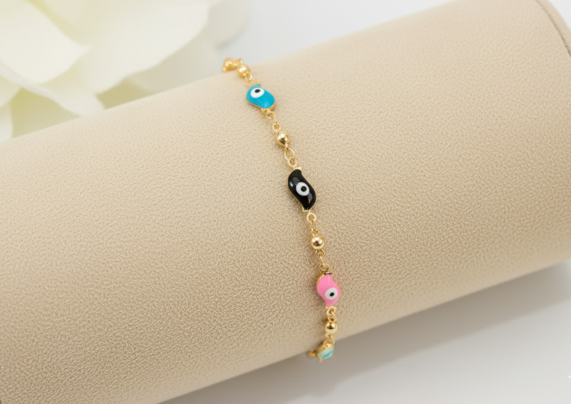 Stacking Bracelet, Evil Eye Bracelet Colorful Nazar Charm Wrist Jewelry