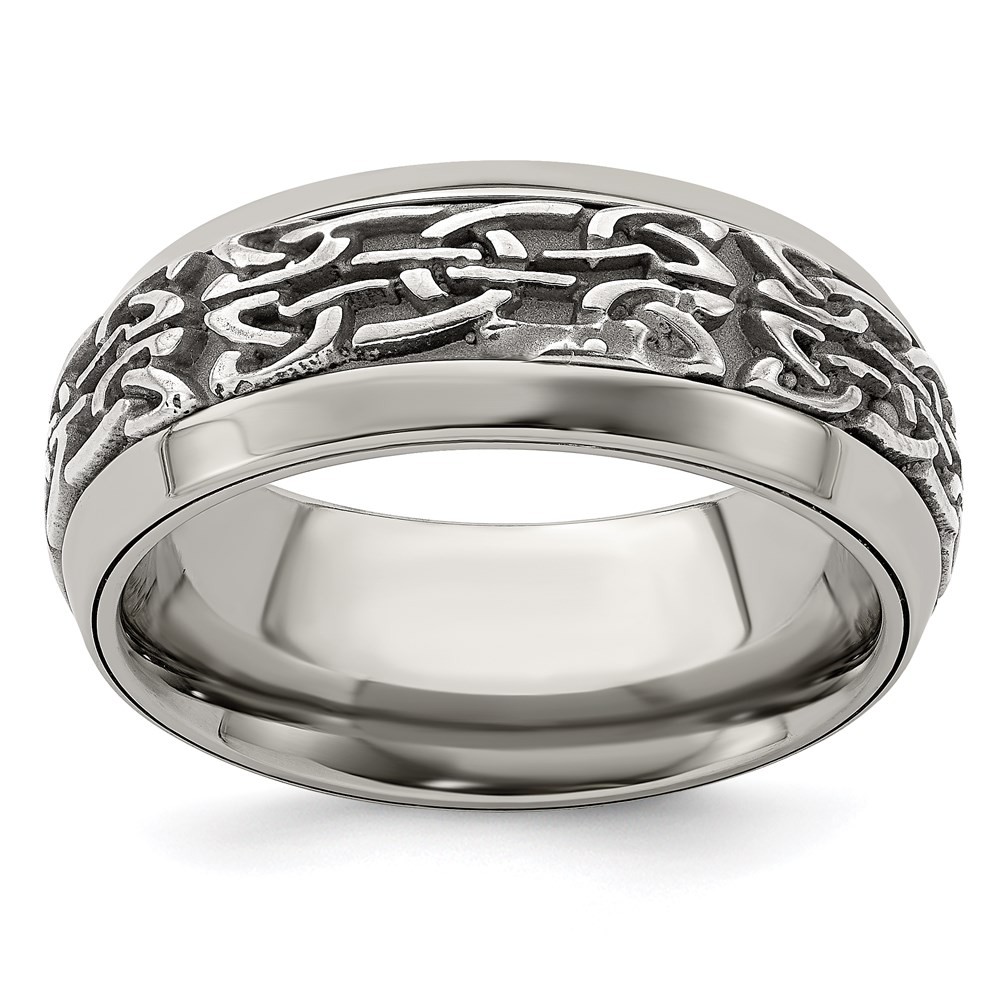 Titanium & Stainless Steel Casted 9mm Band Ring Size 9