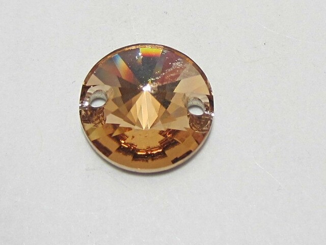 6 pcs. 10mm REVOLI SEW ON LIGHT COLORADO TOPAZ STAR BRIGHT FLATBACK Rhinestones