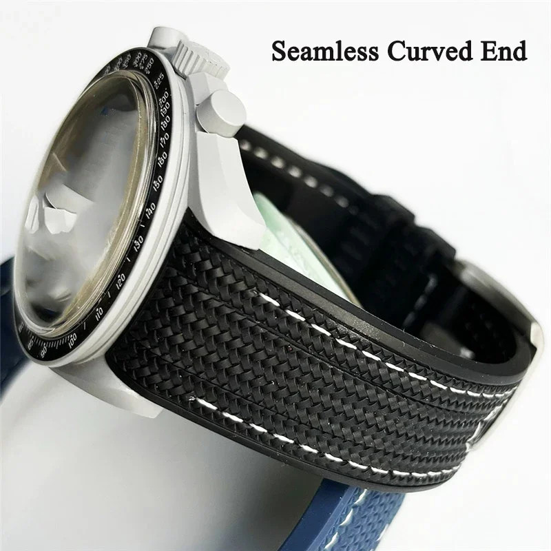 20mm Quick Release Weave Silicone Rubber Strap Curved End Band Tool For Watch
