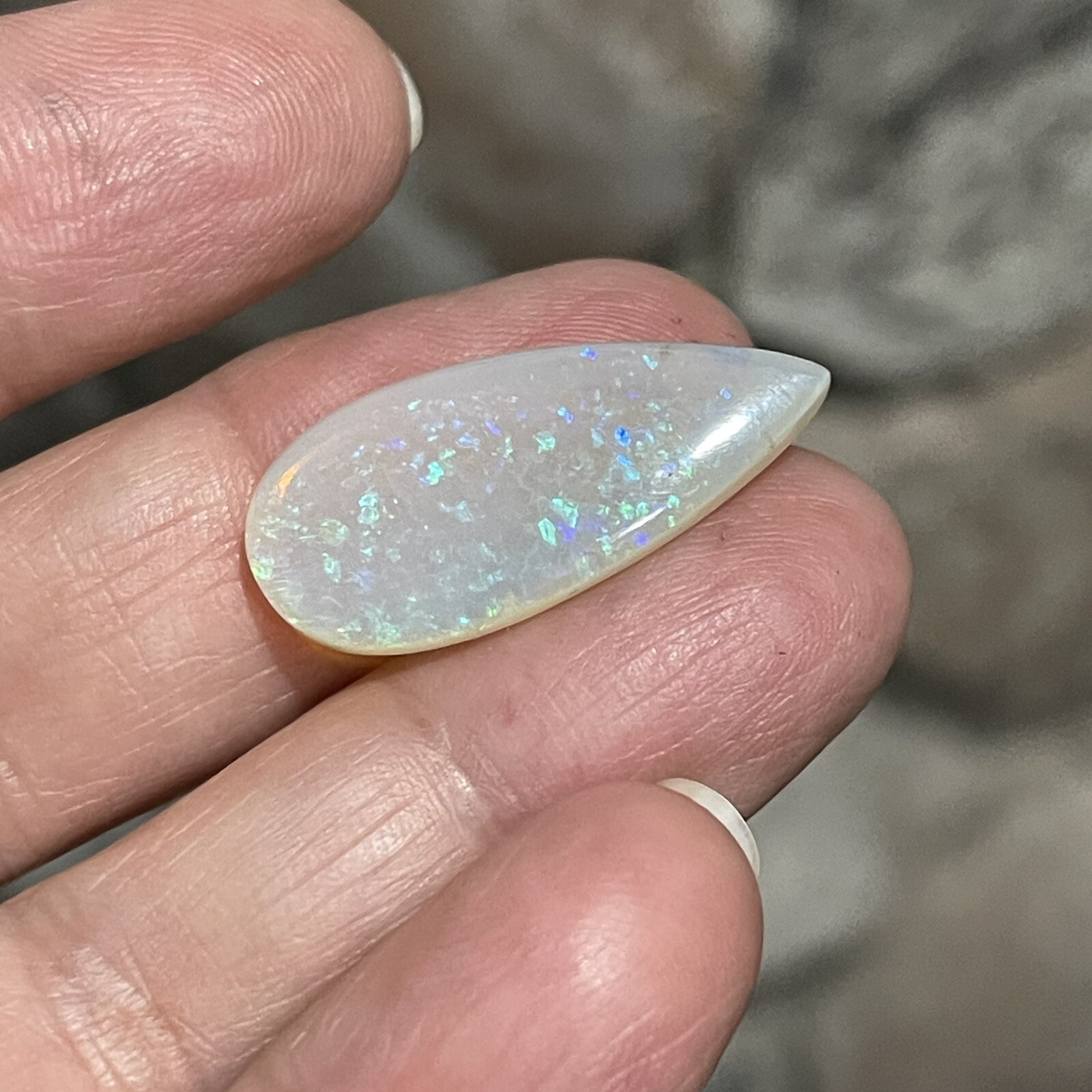 8.15ct 27.4c12.6×3.7mm Fine Australian Crystal Pipe Opal Teardrop Cabochon Gem
