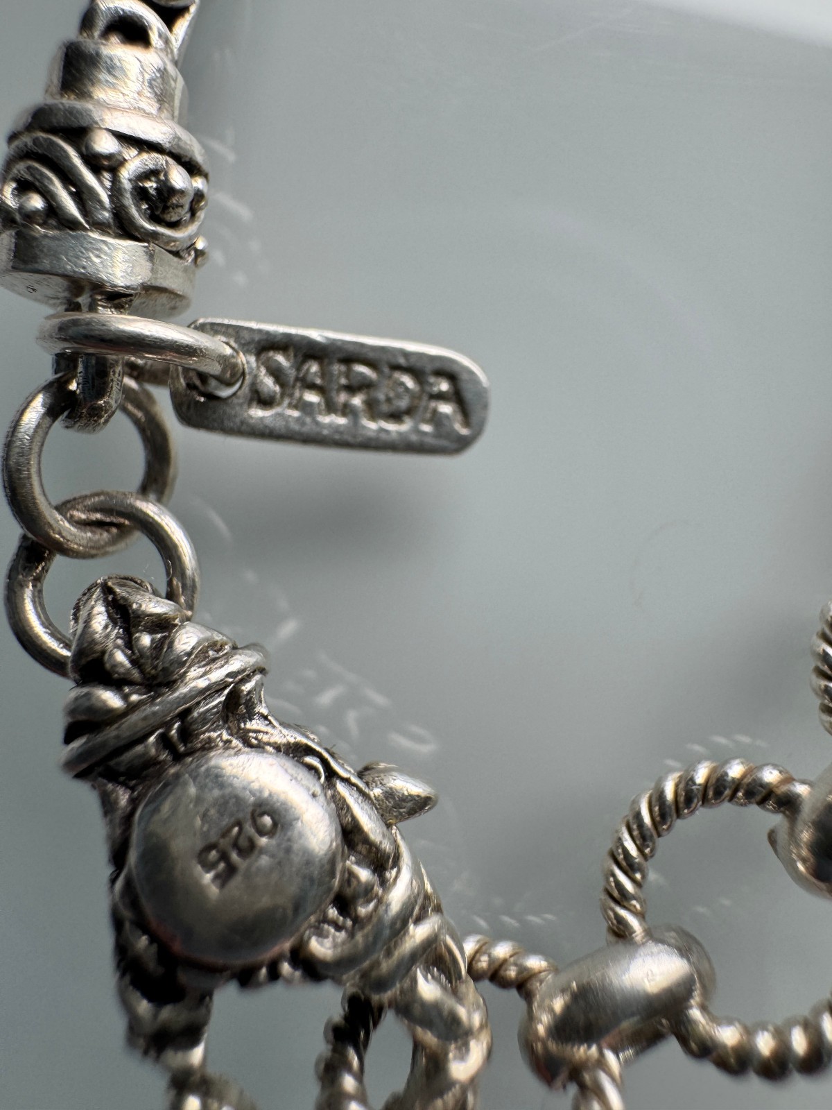 SARDA Bali 925 Sterling Silver 20″+4″ Byzantine Chain & 2.7″ Cross Pendant