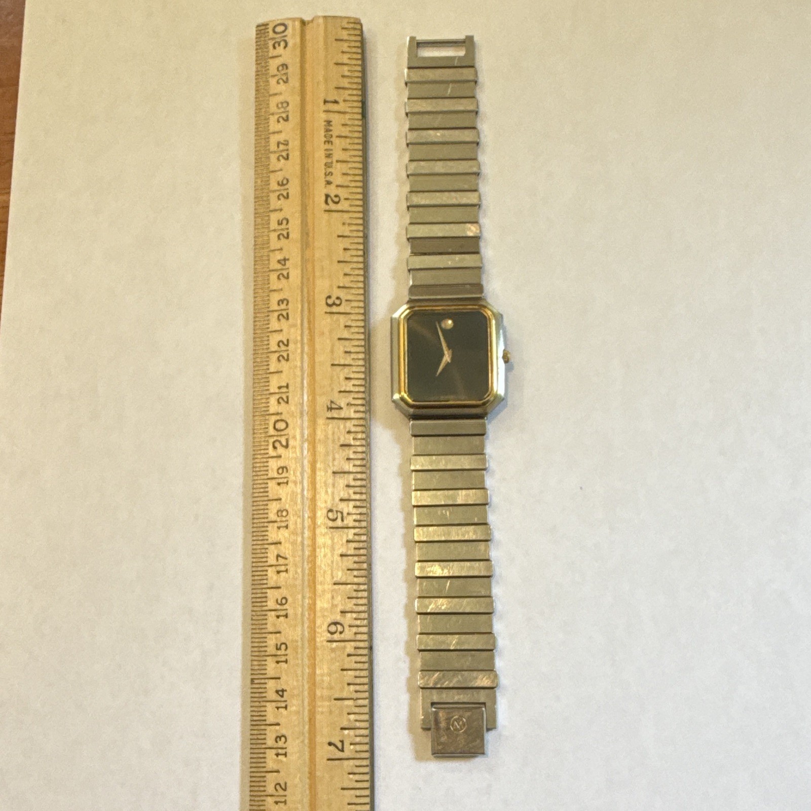 Movado Museum Unisex Quartz Dress Watch Black Dial Two-Tone Steel Bracelet