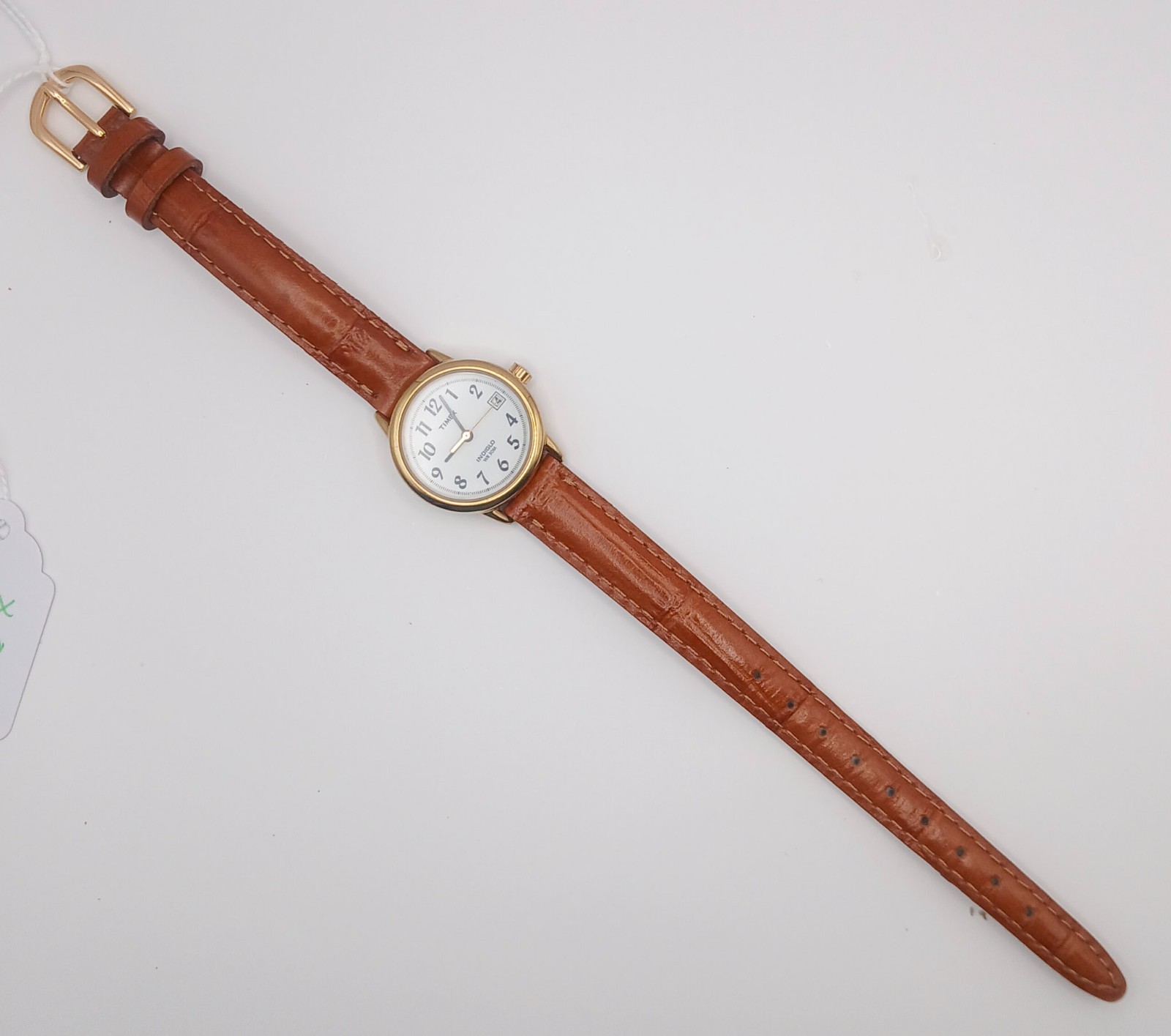 *New Battery*Timex Indiglo T2J761 7.25inch Genuine Leather Wrist Watch for Women