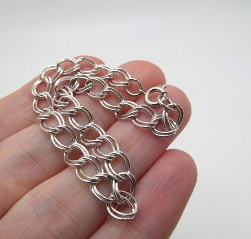 925 Sterling Silver Double Curb Cuban 6.5mm Link Chain Bracelet 7.25 In