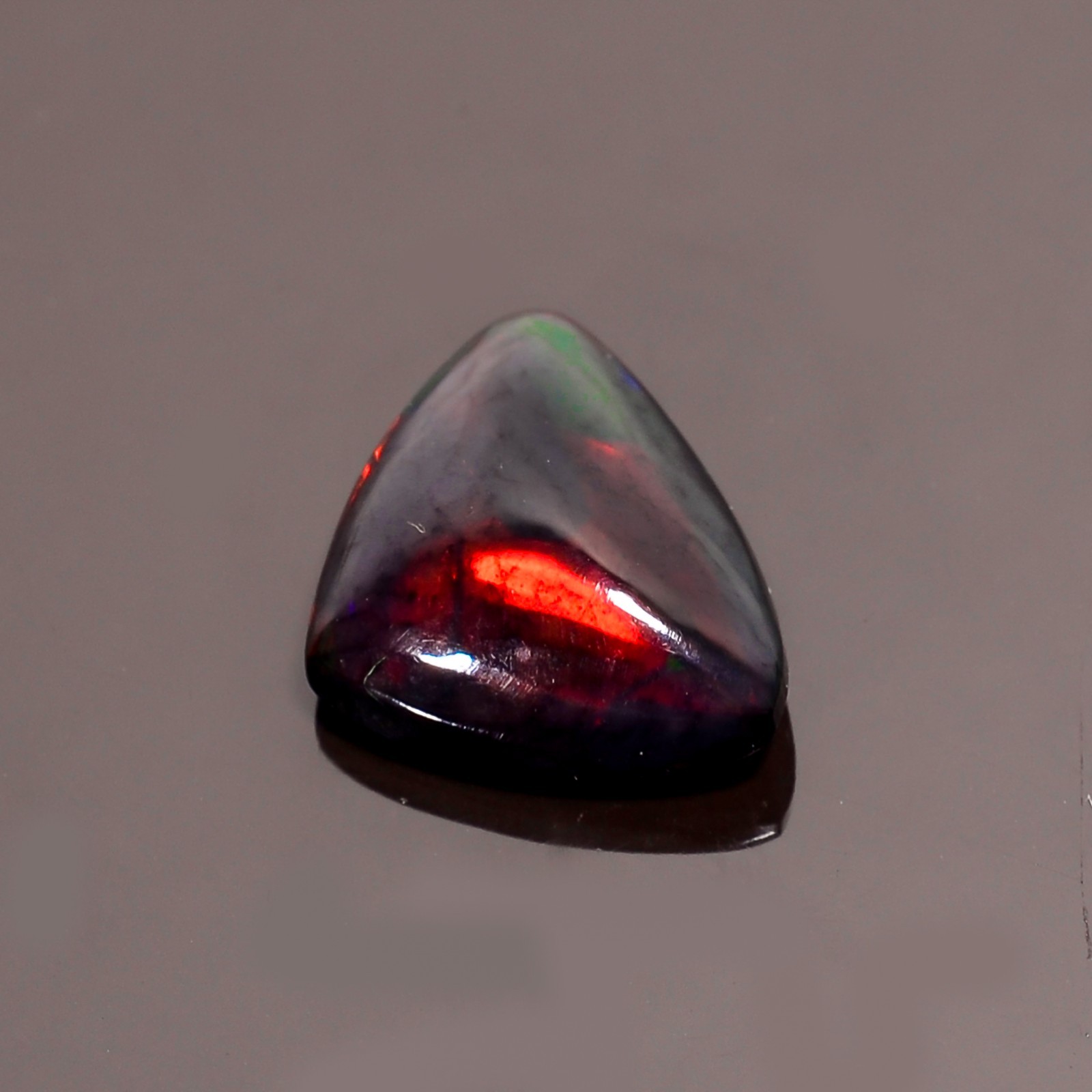 2.5 Cts Natural Black Ethipion Opal Triangle Shape Cabochon Gemstone 14X10X5 mm