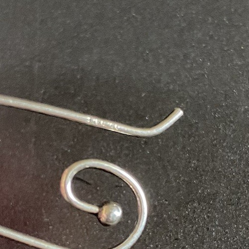 Sterling Silver Hoop Earrings 925 Minimalist Swirl ALE Stamp Jewellery Gift