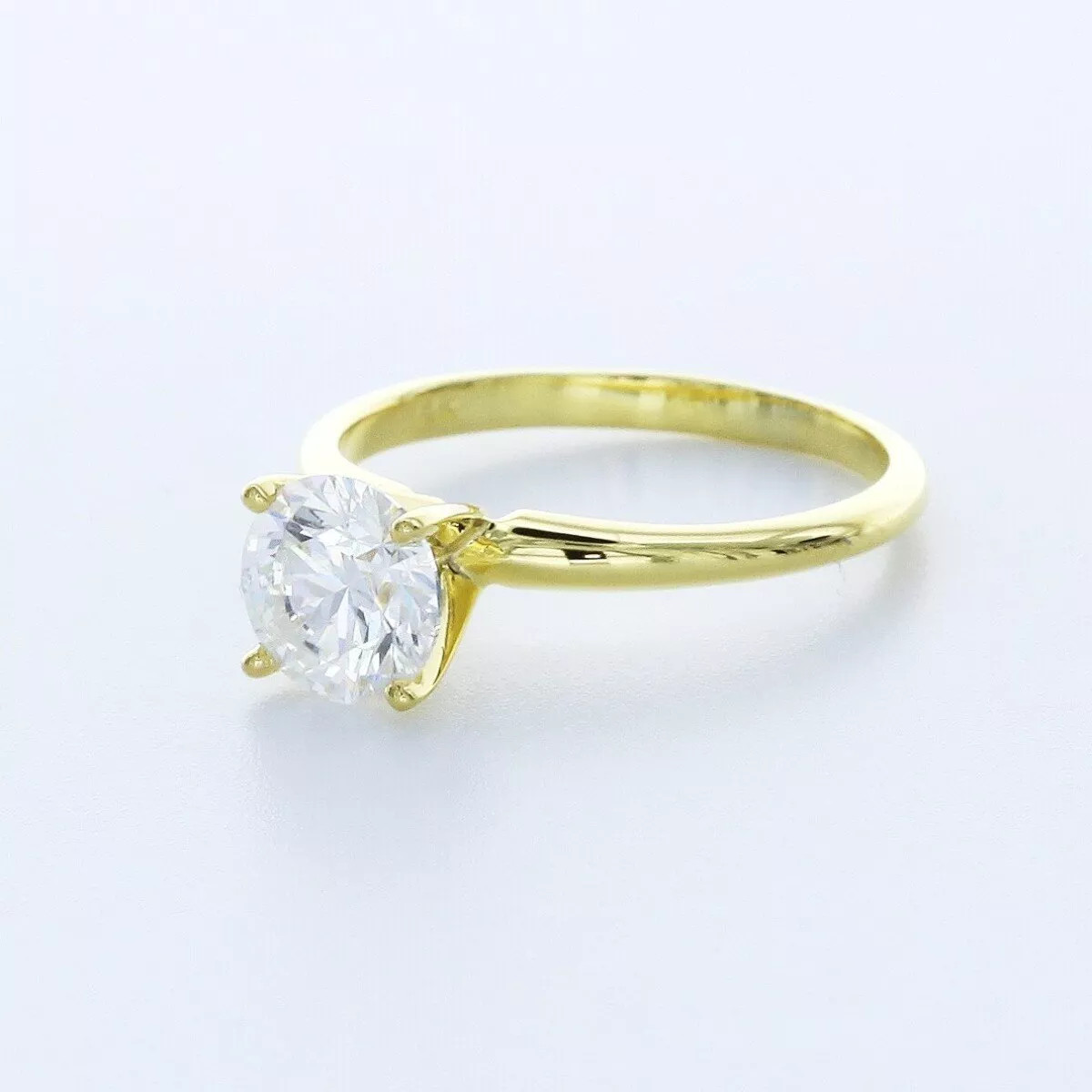 Solitaire Engagement Ring 14K Gold Petite 1.60 CT Round Lab-Grown Diamond E VS1