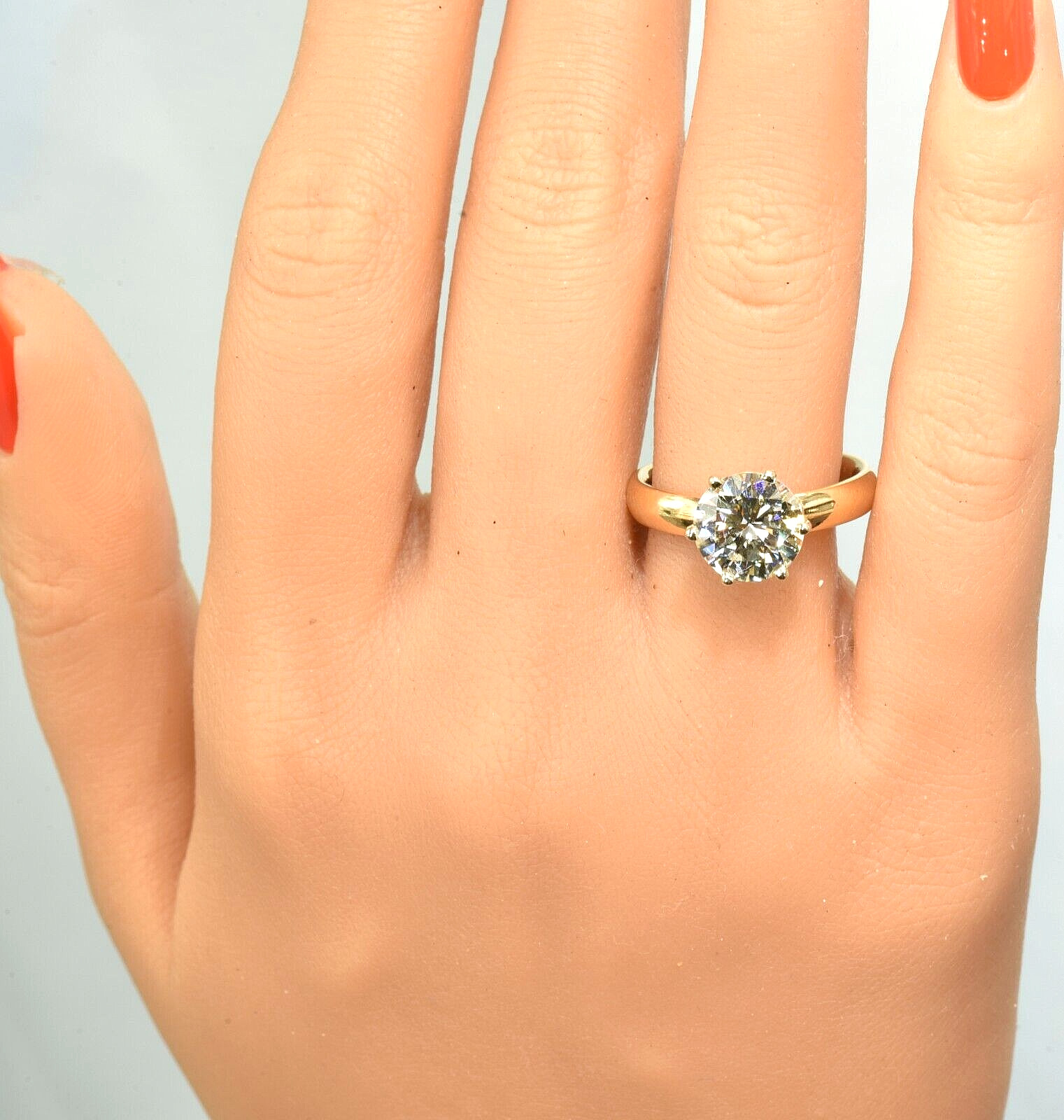GIA Certified 2.96 Ct. Natural Diamond Vintage 6 prong Solitaire 14k Gold Ring