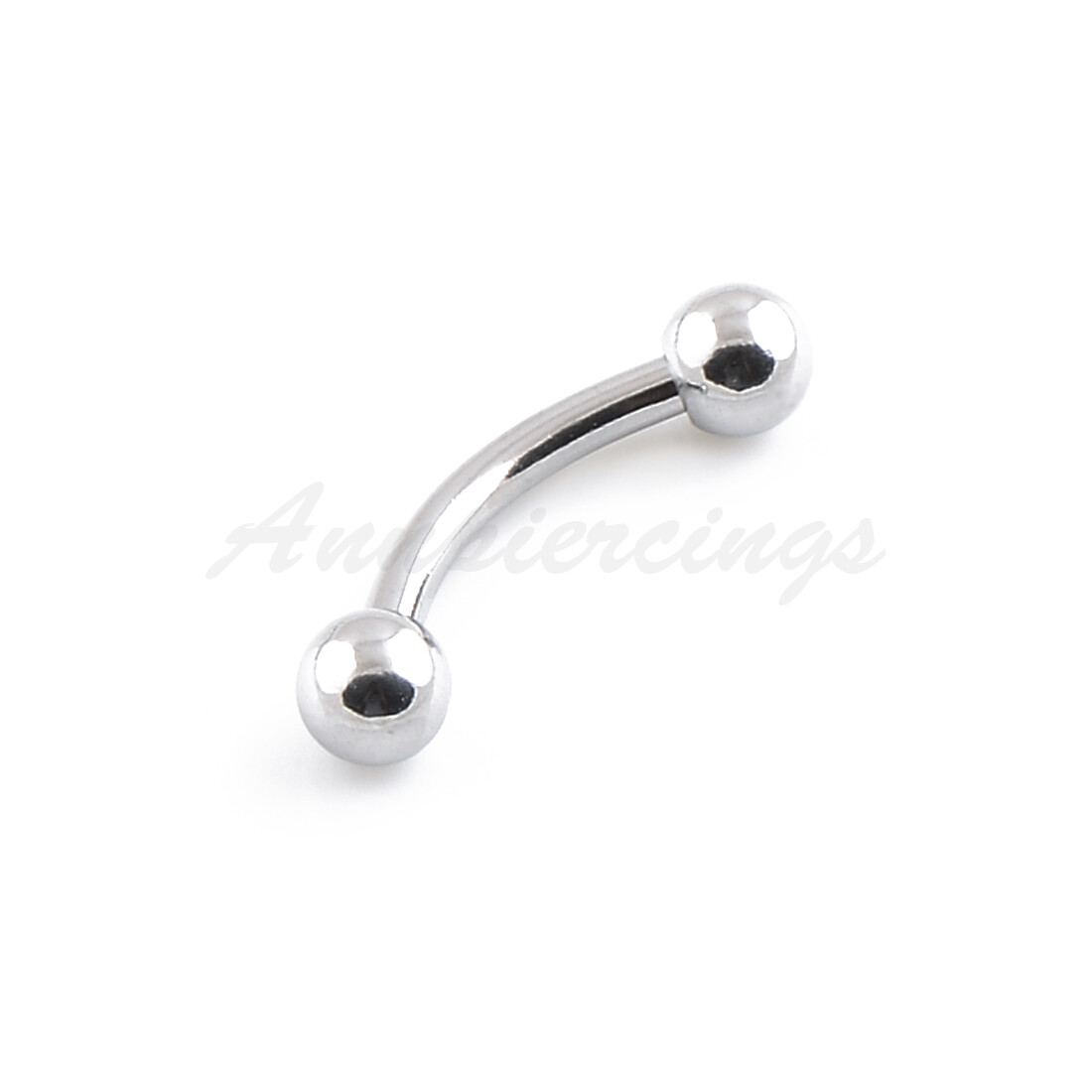 STAINLESS Solid STEEL CURVES BENT BARBELL RING With Balls Body Piercing Jewelry