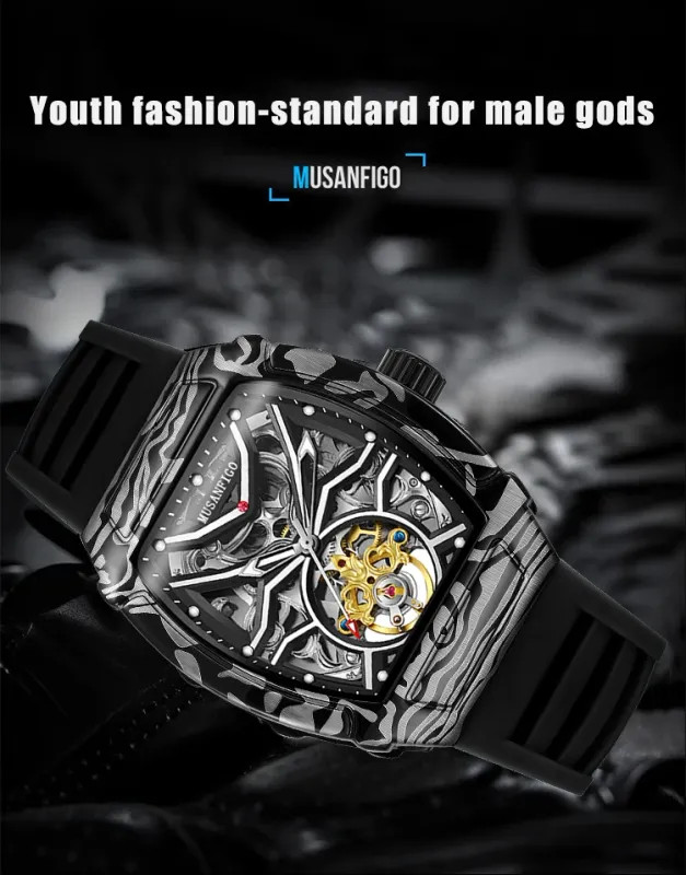 Men’s Automatic Skeleton Mechanical Watch Luxury Casual Business Fashion