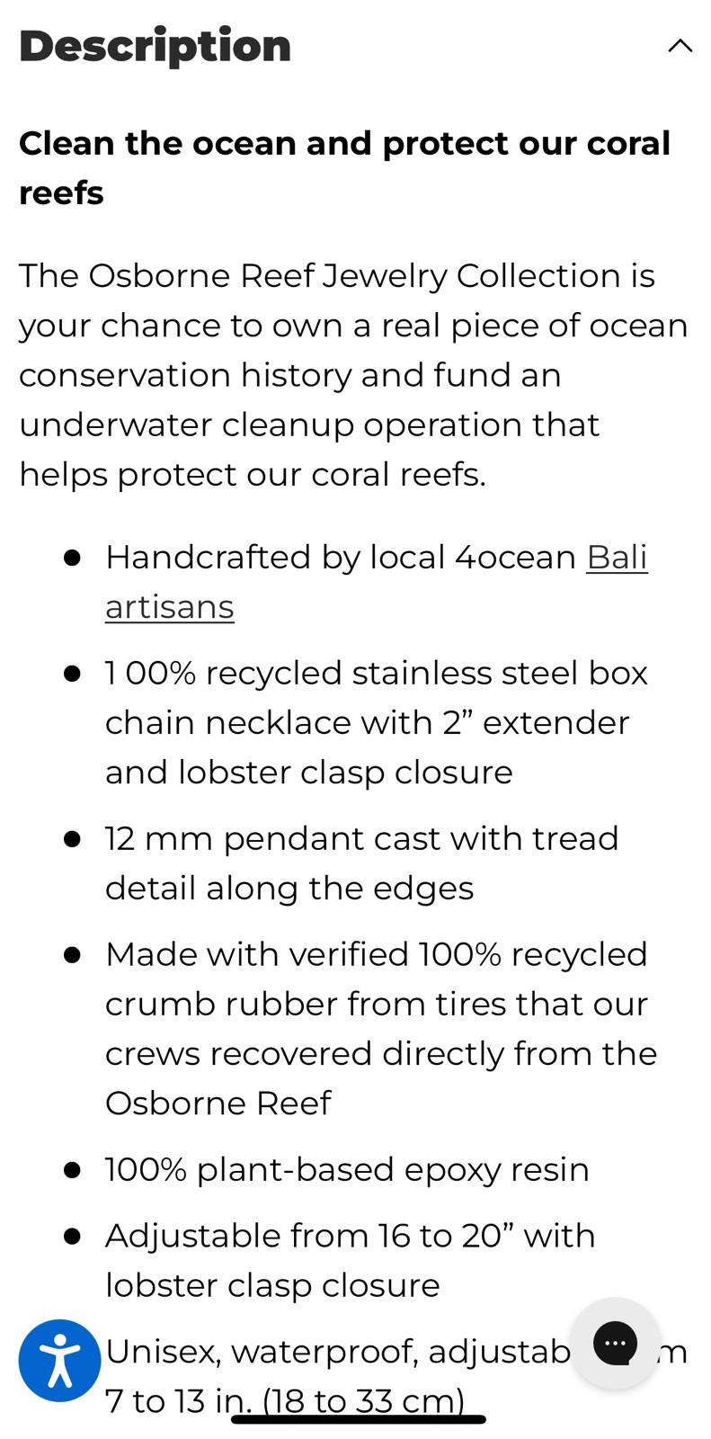 4Ocean Osborne Reef Stainless Steel Tire Necklace