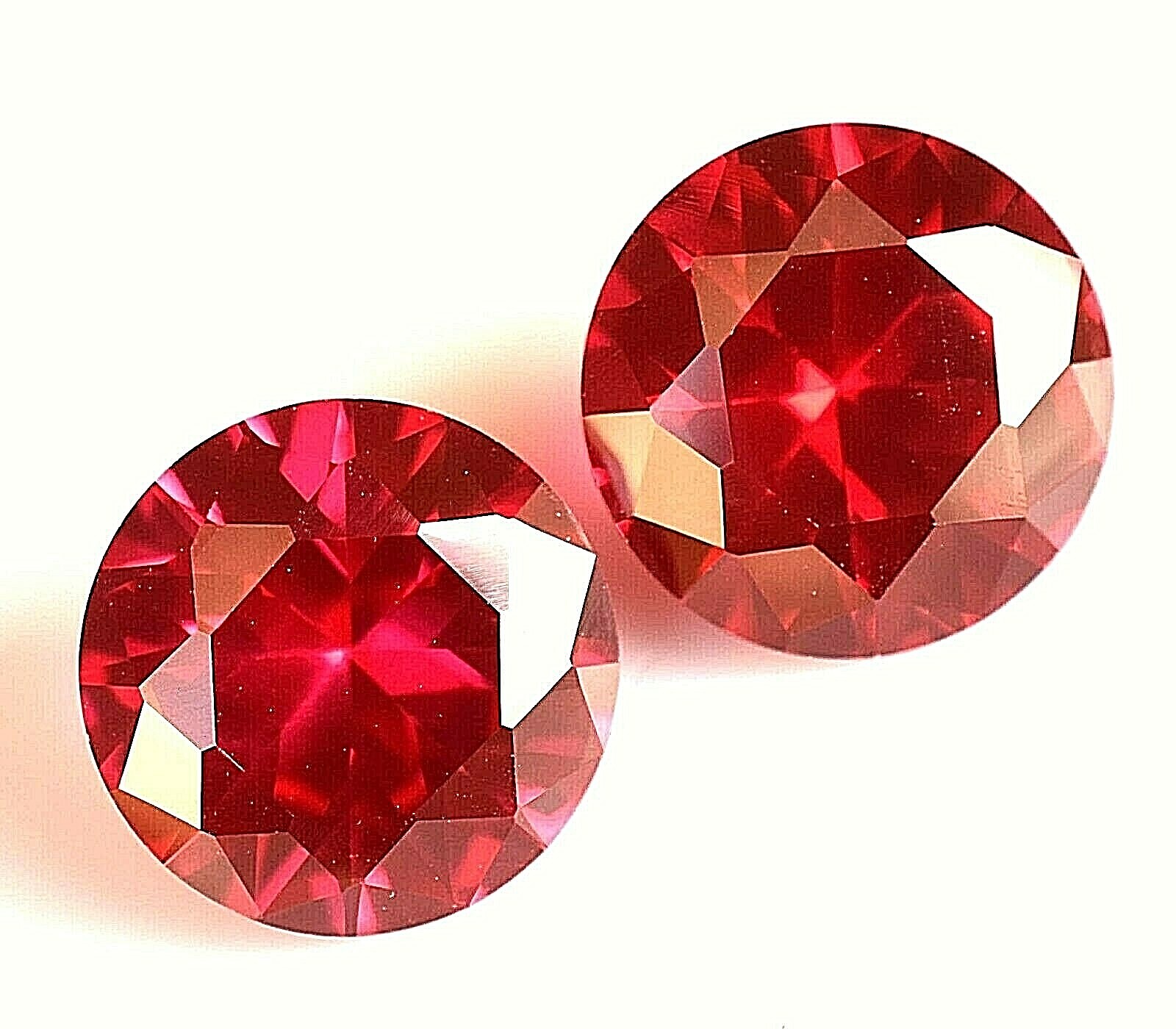Pair Natural Red Ruby Round 11.00 mm Certified Treated Loose Gemstone