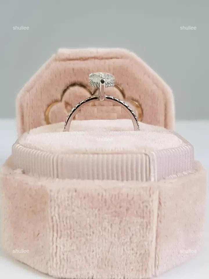 Lab Grown Diamond Anniversary Solitaire with Accents Ring Jewelry 14K White Gold