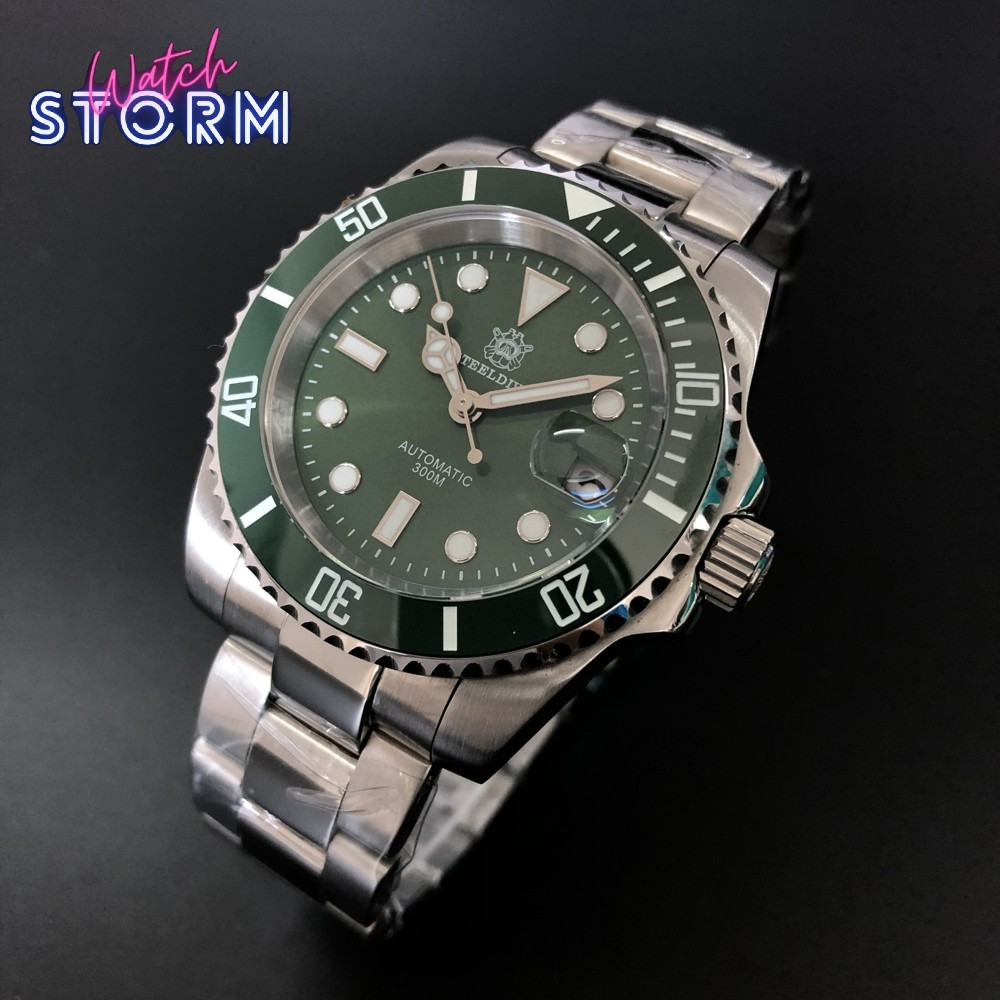 Steeldive SD1953 Hulk Green Sub 300M Automatic Diving Watch Sapphire NH35