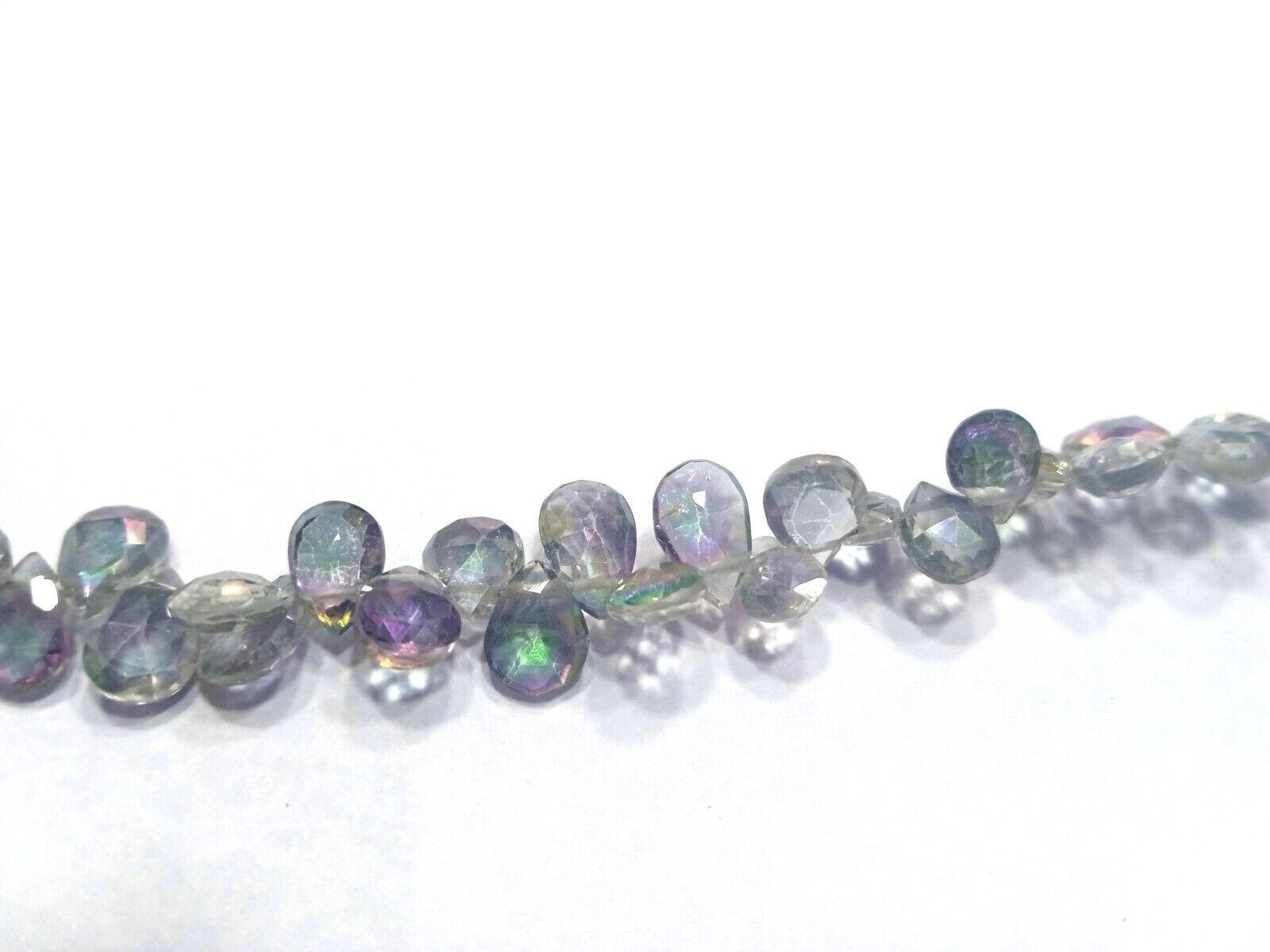 MYSTIC TOPAZ NATURAL PEAR SHAPED FACETED 4X5-5X7MM LOOSE GEMSTONE BEADS 7″INCH