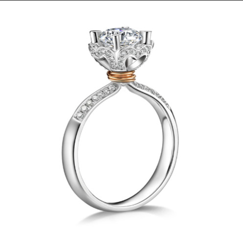 4Ct Lab Created Diamond With Accentes ngagement Ring 14K White Gold Over