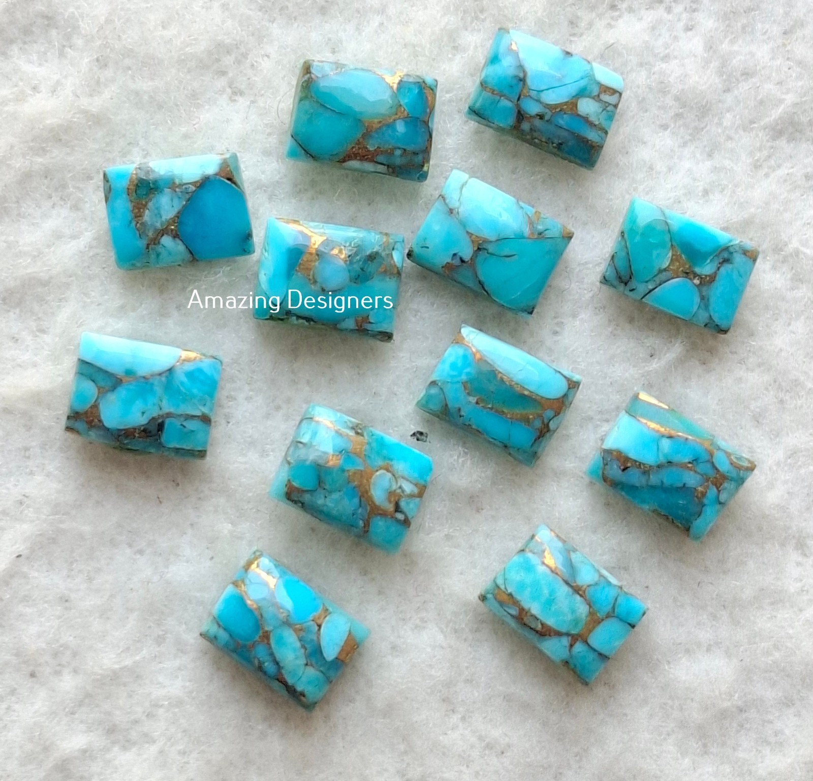 Natural Blue Copper Turquoise Rectangle Cabochon 6x8mm to 20x25mm Loose Gemstone