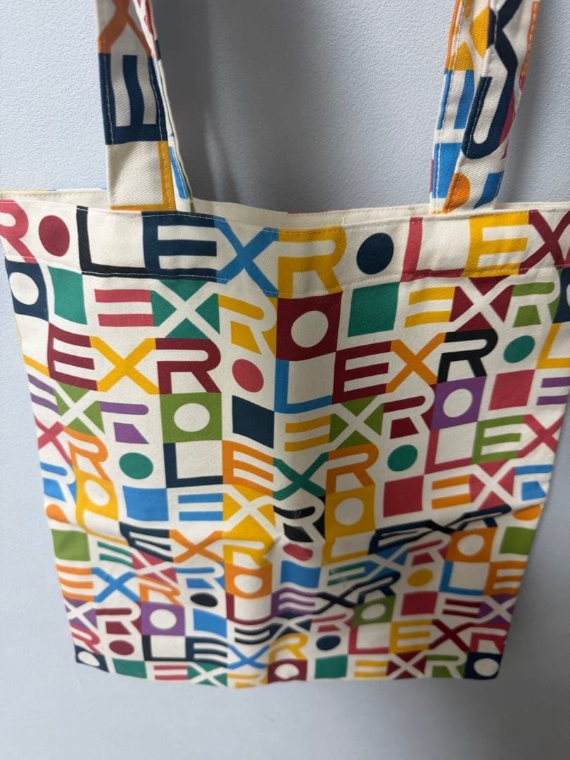 Rolex Jubilee Motif Canvas Tote Bag Multi-Color Logo Novelty Rare VIP Gift