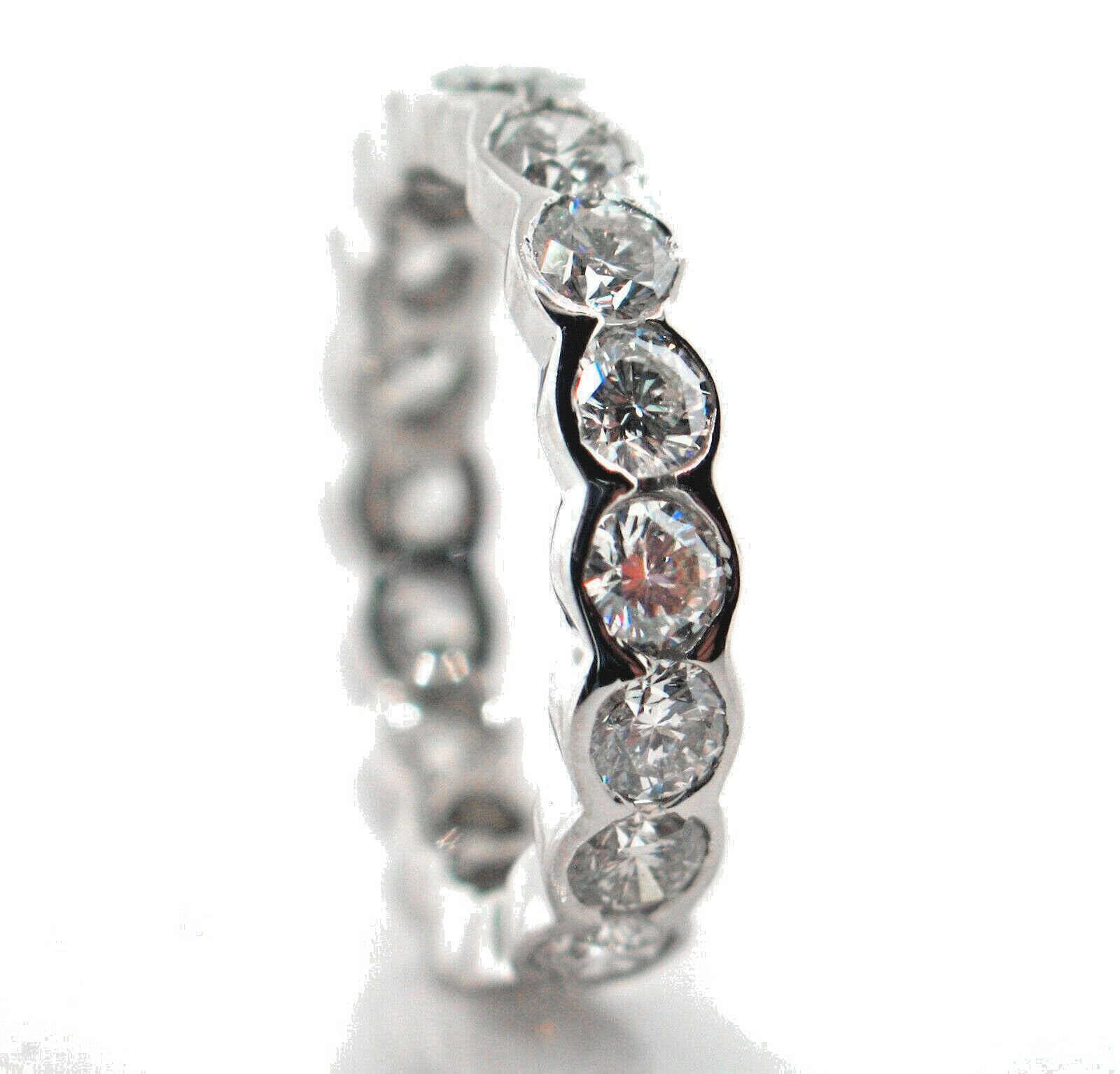 2.88 CT Natural Round Cut Diamond Lady’s Eternity Band VS2-SI1/F 14K White Gold