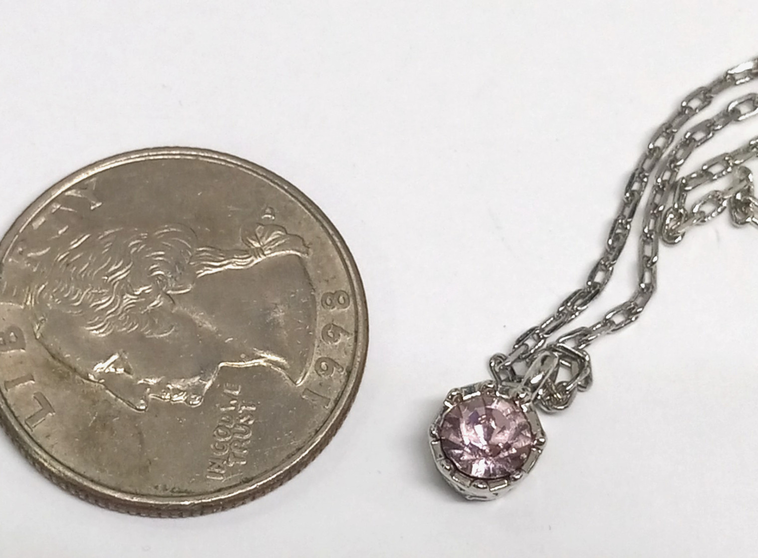 Pure Allure June Birth Stone Silver Tone 20″ Necklace Earring Swarovski Crystal