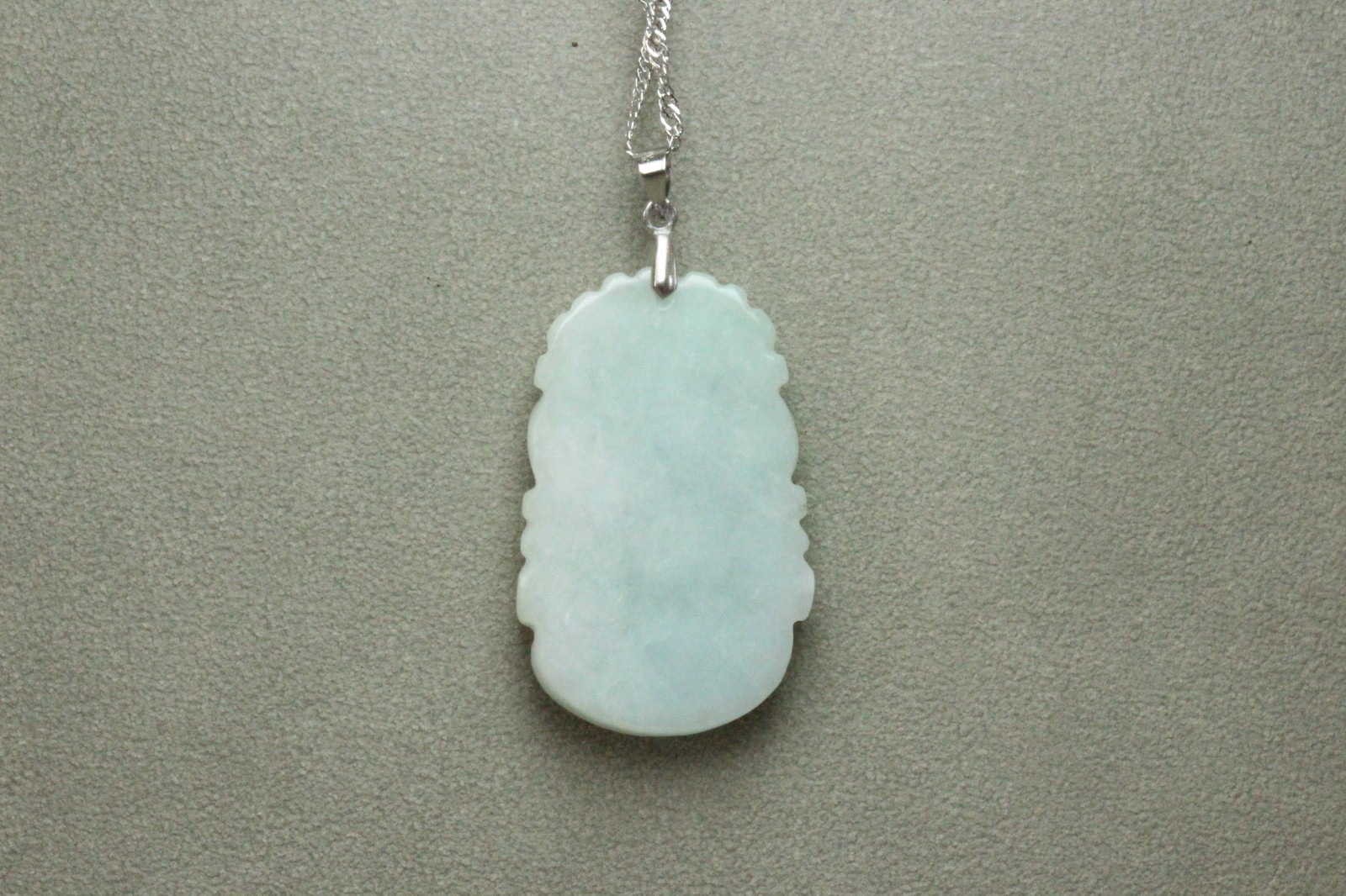 Natural White green A Jadeite jade Hand-Carved dog (Chinese Zodiac) Pendant