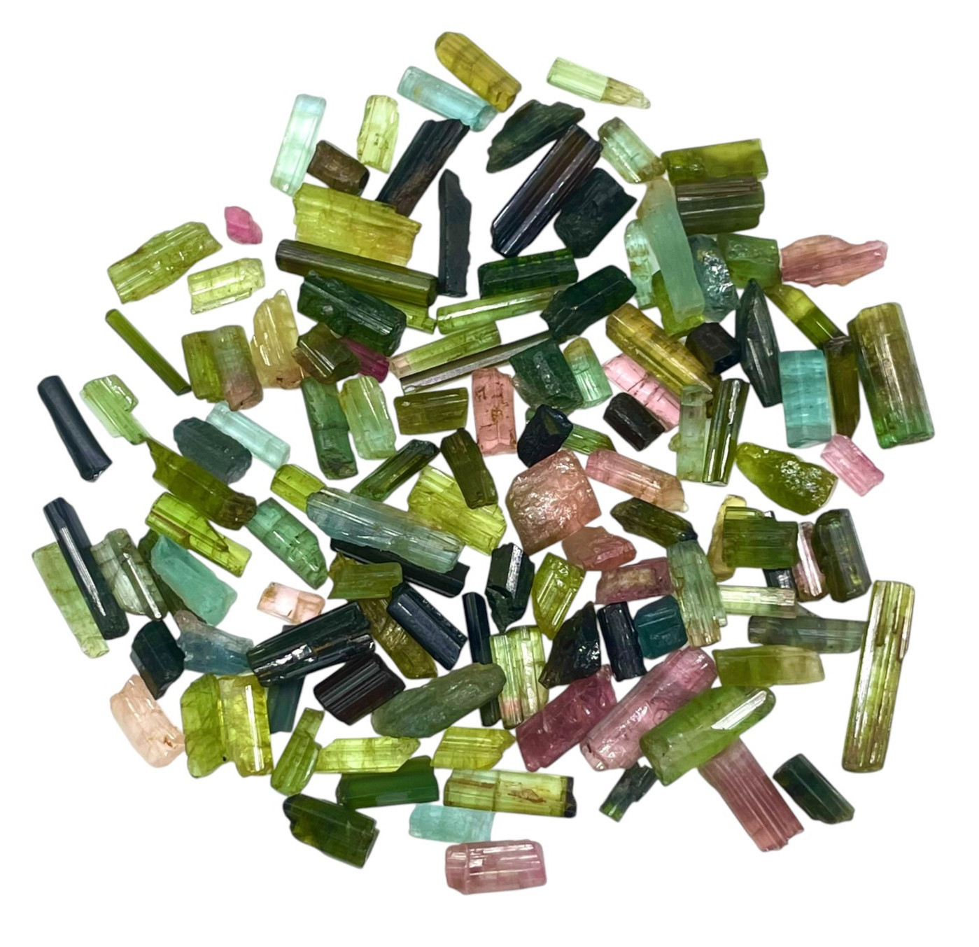 127 Pcs Natural Tourmaline 4-16mm Multi Color Rough Stick Loose Gemstones Lot